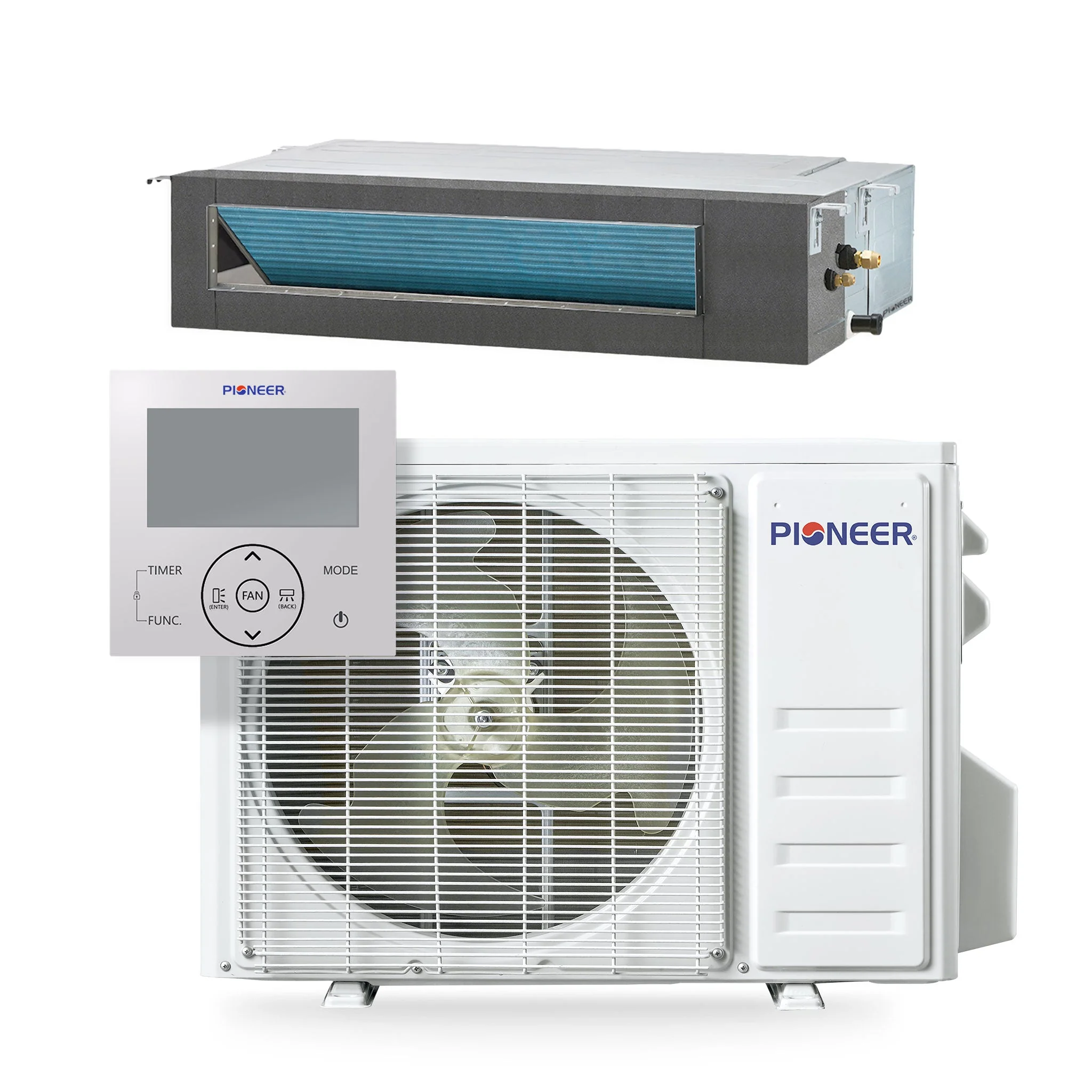 Pioneer® Quantum Ultra™ 12,000 BTU 18.5 SEER2 230V Ceiling Concealed Ducted Mini-Split Air Conditioner Inverter Heat Pump Full Set (RYT012GLSI24RL) - Image 5