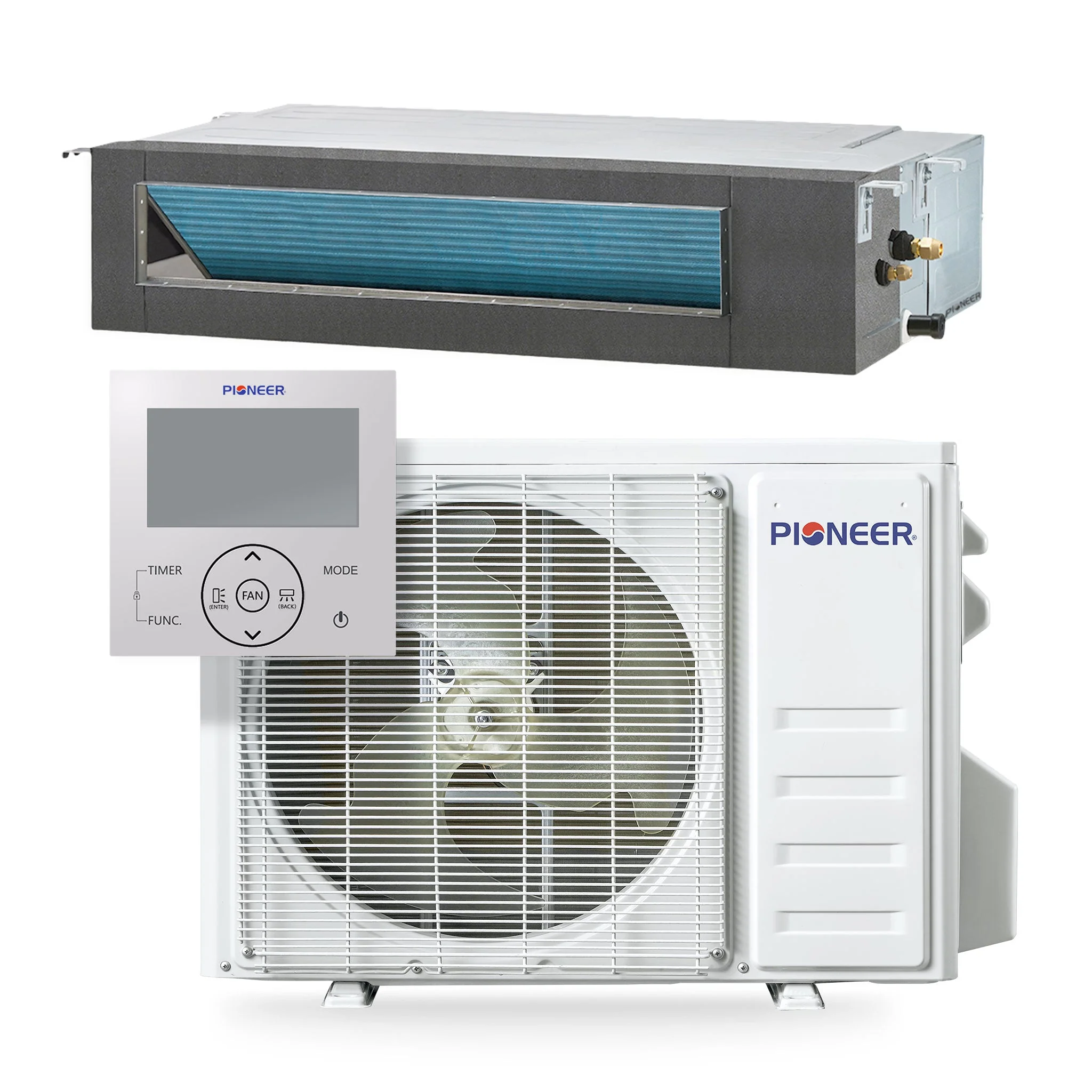 Pioneer® Quantum Ultra™ 24,000 BTU 19 SEER2 230V Ceiling Concealed Ducted Mini-Split Air Conditioner Inverter Heat Pump Full Set (RYT024GLSI24RL) - Image 5