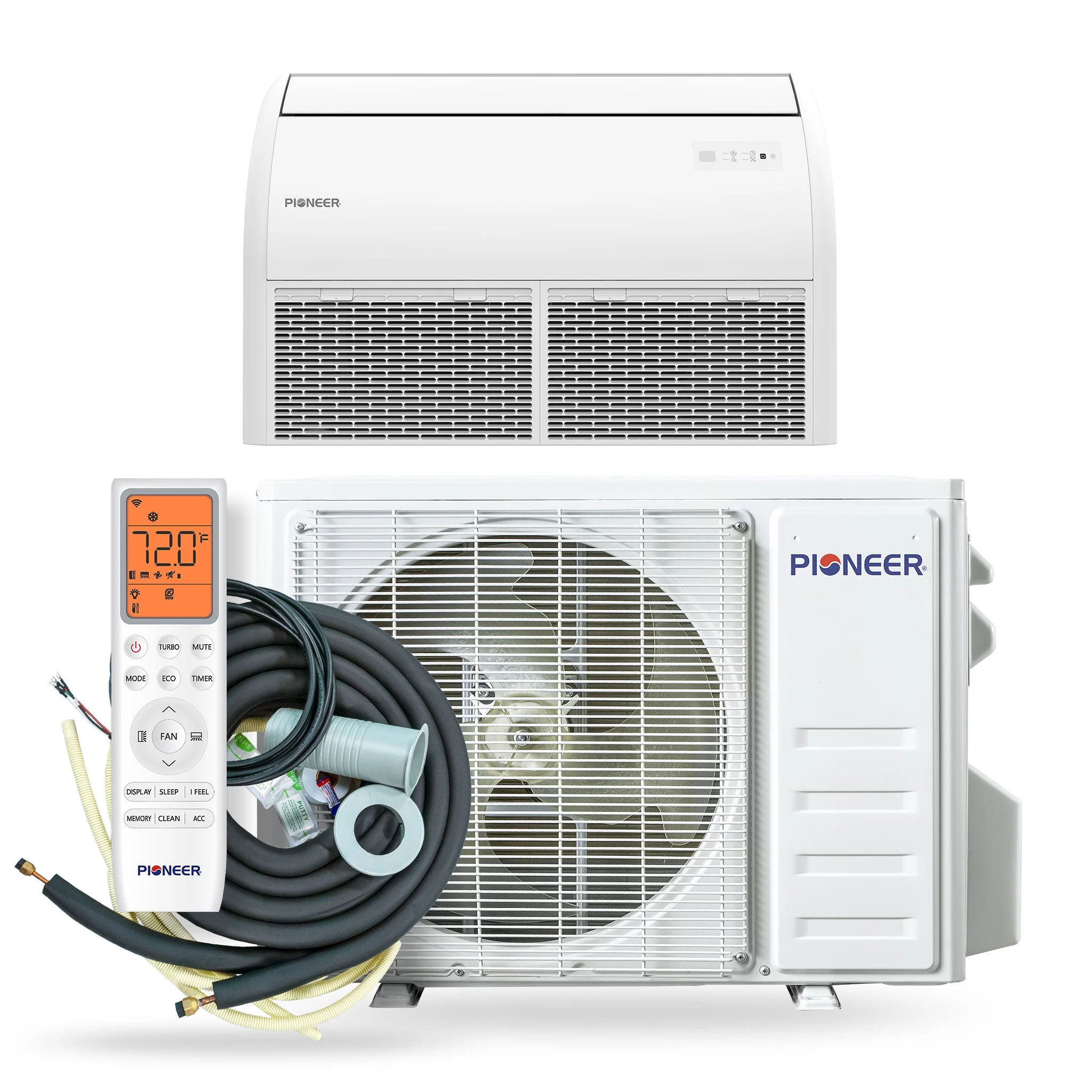 Pioneer® Quantum Ultra™ 24,000 BTU 20 SEER2 230V Floor/Ceiling/Low-Wall Ductless Mini-Split Air Conditioner Inverter Heat Pump Full Set (UYT024GLSI24RL) - Image 3