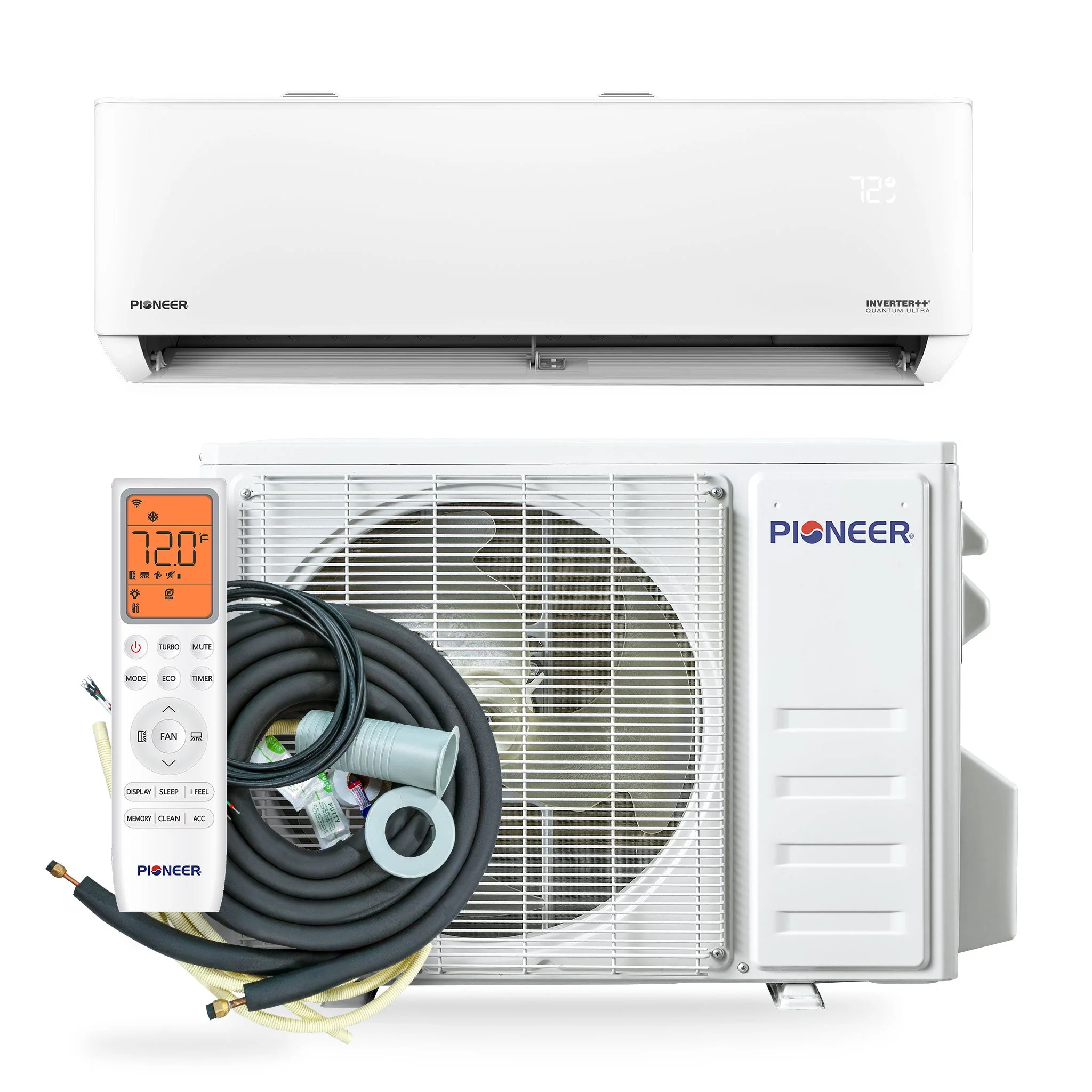Pioneer® Quantum Ultra™ 9,000 BTU 24 SEER2 115V High-Wall Ductless Energy-Star Mini-Split Air Conditioner Inverter Hyper Heat Pump Full Set (WYT009ALSI24RL) - Image 3