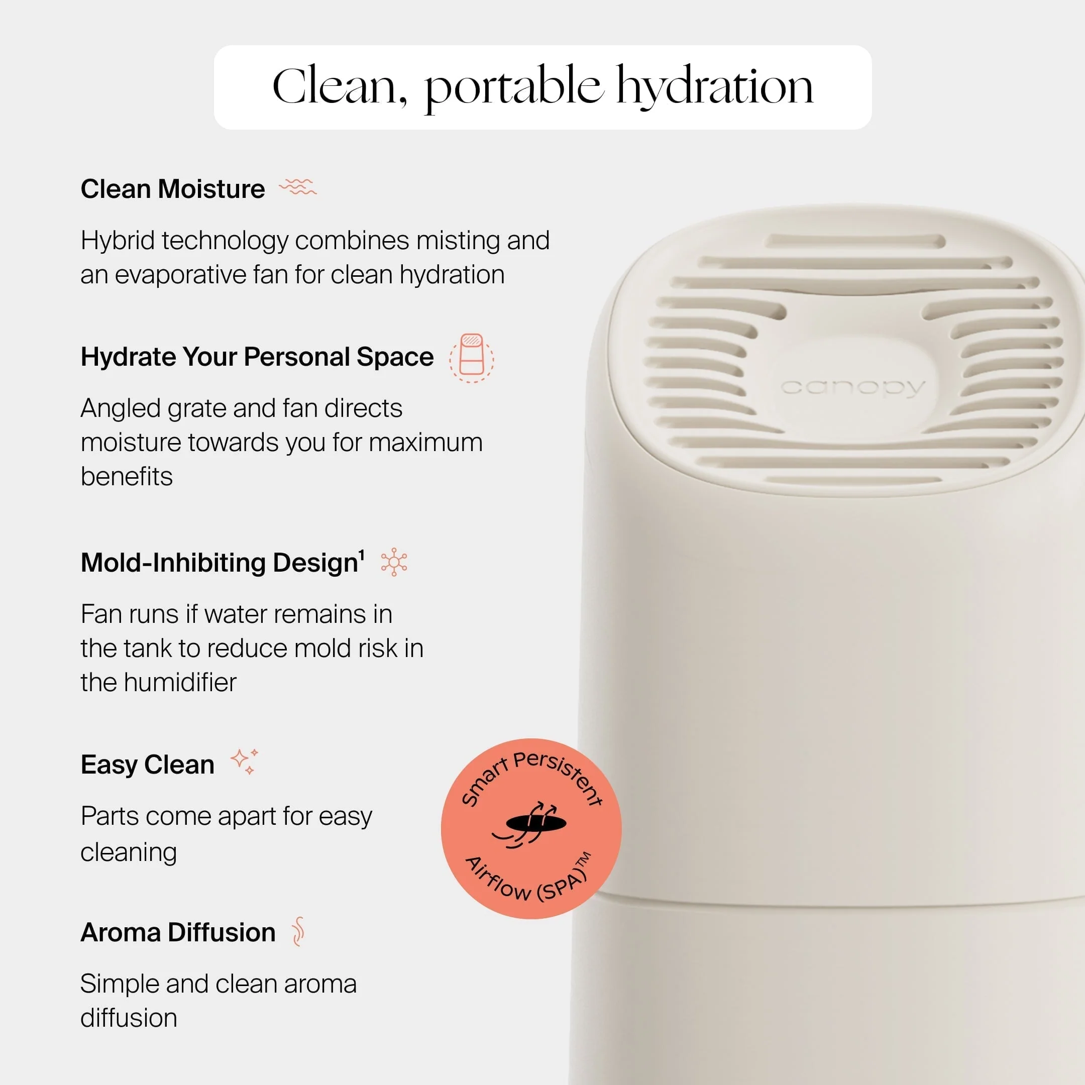 Canopy Portable Humidifier USB-Powered with Aroma Diffuser - Image 4