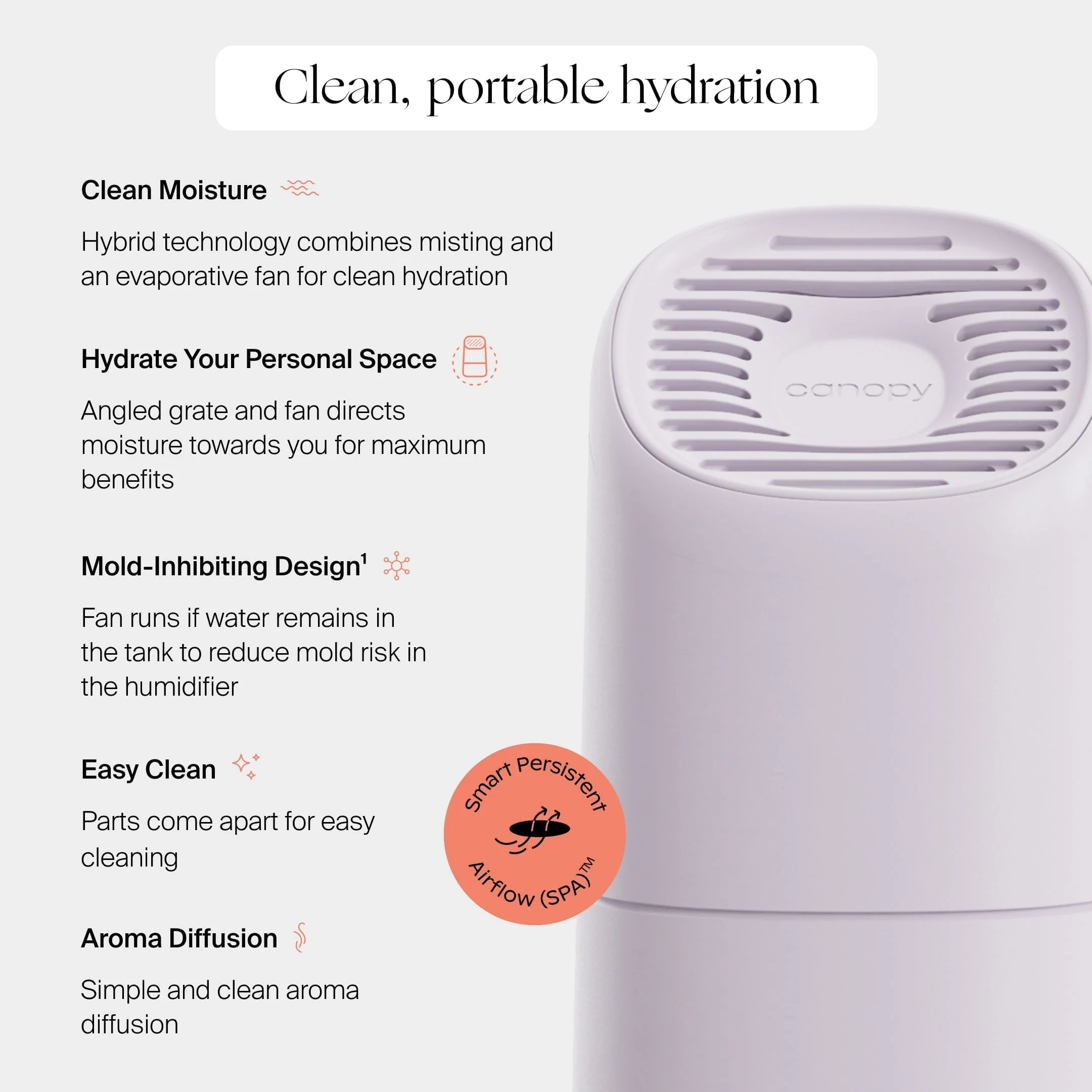 Canopy Portable Humidifier USB-Powered with Aroma Diffuser - Image 6