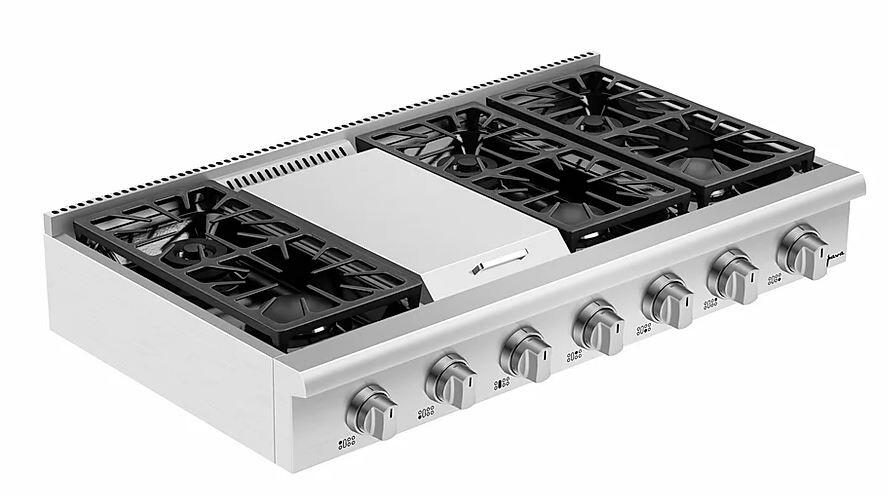 Empava 48-Inch Pro-Style Slide-In Natural Gas Cooktops in Stainless Steel (EMPV-48GC32) - Image 3