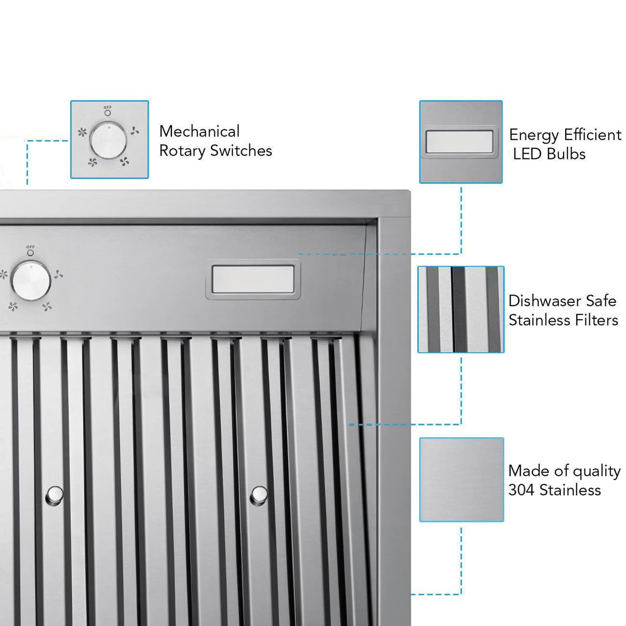 Victory Q2 30-Inch 700 CFM Insert Range Hood in Stainless Steel (Q2-30) - Image 5