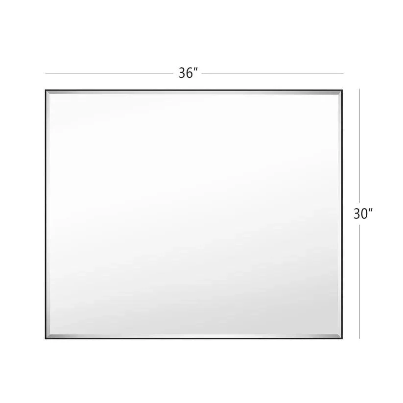Parrot Uncle Reflections Sleek Modern Black Aluminum Framed Beveled Wall Mirror - Image 19