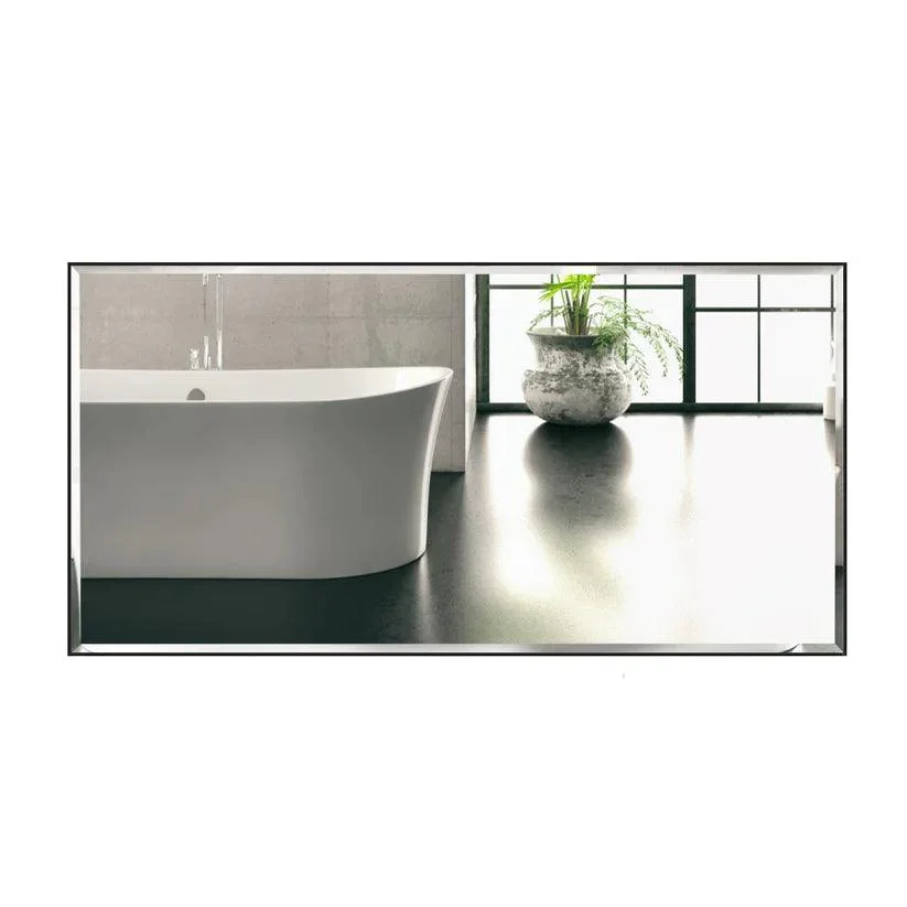 Parrot Uncle Reflections Sleek Modern Black Aluminum Framed Beveled Wall Mirror - Image 2