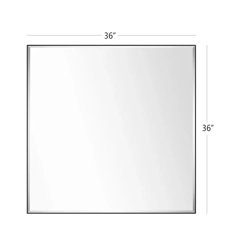 Parrot Uncle Reflections Sleek Modern Black Aluminum Framed Beveled Wall Mirror - Image 23