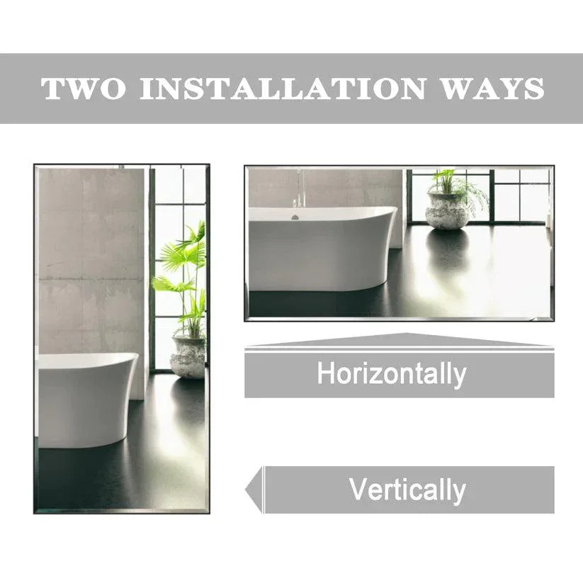 Parrot Uncle Reflections Sleek Modern Black Aluminum Framed Beveled Wall Mirror - Image 3