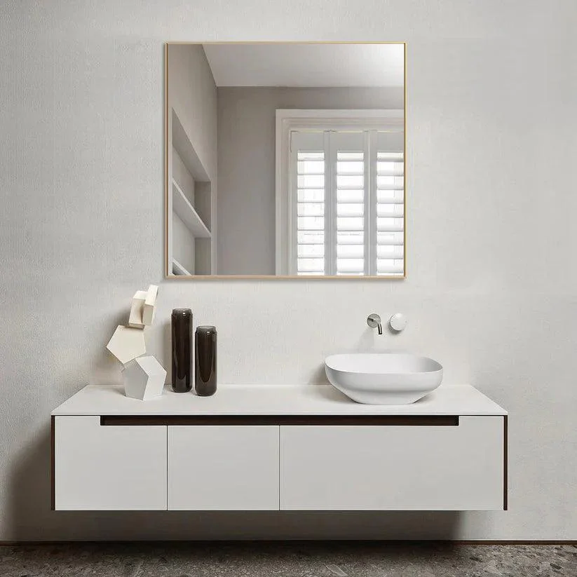 Parrot Uncle Reflections Sleek Modern Black Aluminum Framed Wall Mirror - Image 10