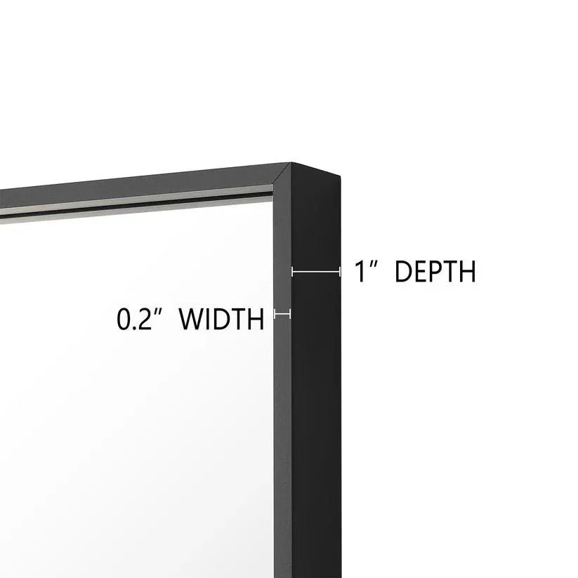 Parrot Uncle Reflections Sleek Modern Black Aluminum Framed Wall Mirror - Image 23