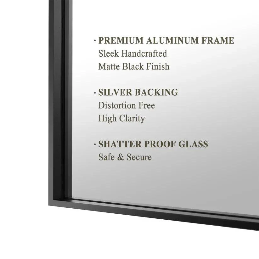 Parrot Uncle Reflections Sleek Modern Black Aluminum Framed Wall Mirror - Image 24