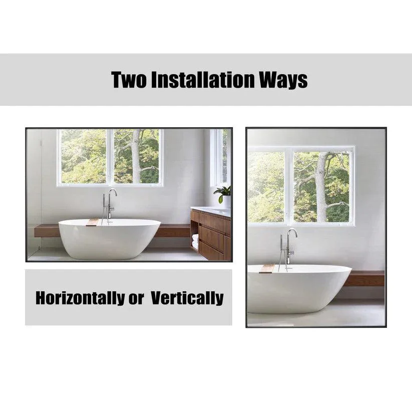 Parrot Uncle Reflections Sleek Modern Black Aluminum Framed Wall Mirror - Image 28