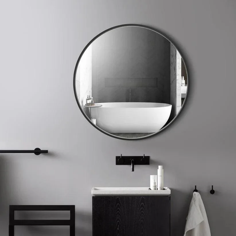 Parrot Uncle Reflections Sleek Modern Black Aluminum Framed Wall Mirror - Image 3