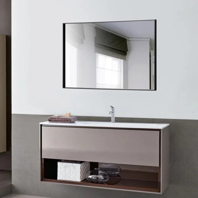 Parrot Uncle Reflections Sleek Modern Black Aluminum Framed Wall Mirror - Image 33