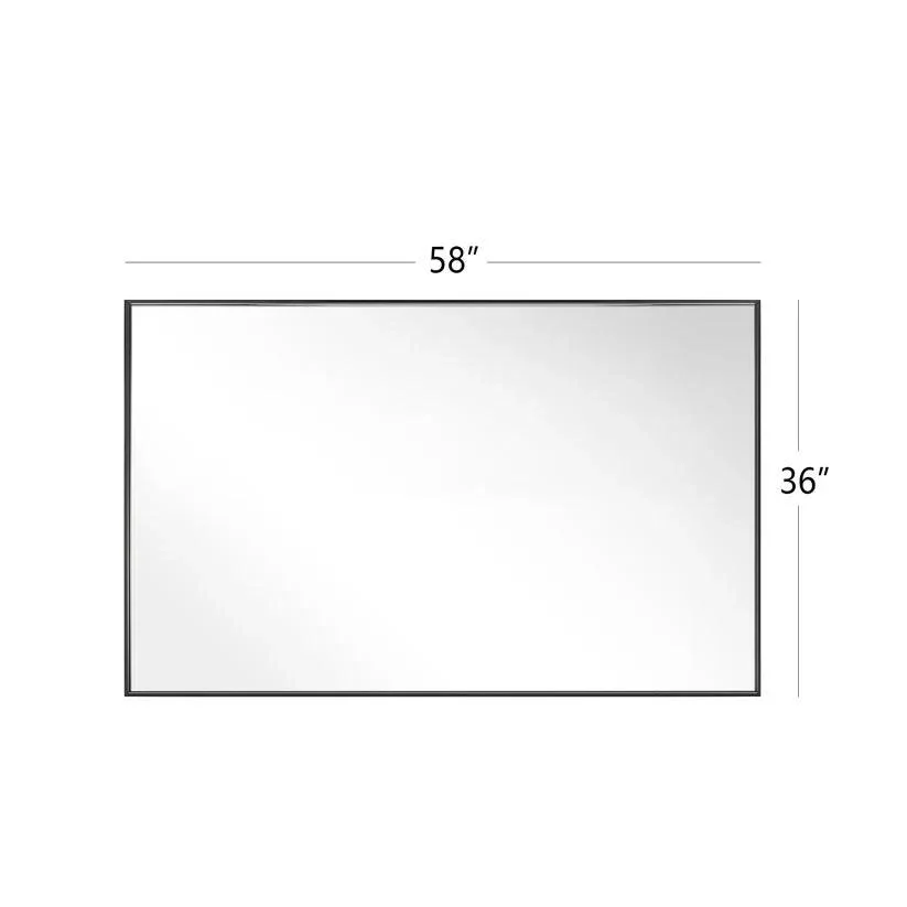 Parrot Uncle Reflections Sleek Modern Black Aluminum Framed Wall Mirror - Image 37