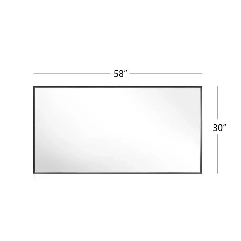 Parrot Uncle Reflections Sleek Modern Black Aluminum Framed Wall Mirror - Image 38