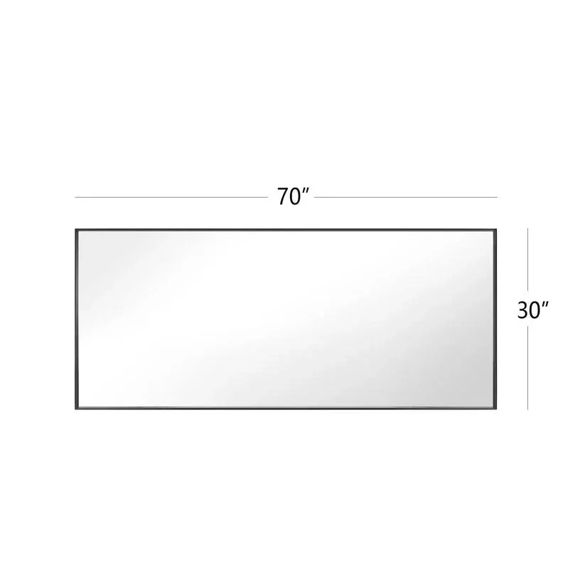 Parrot Uncle Reflections Sleek Modern Black Aluminum Framed Wall Mirror - Image 39
