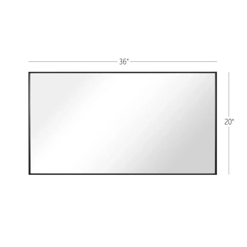 Parrot Uncle Reflections Sleek Modern Black Aluminum Framed Wall Mirror - Image 40