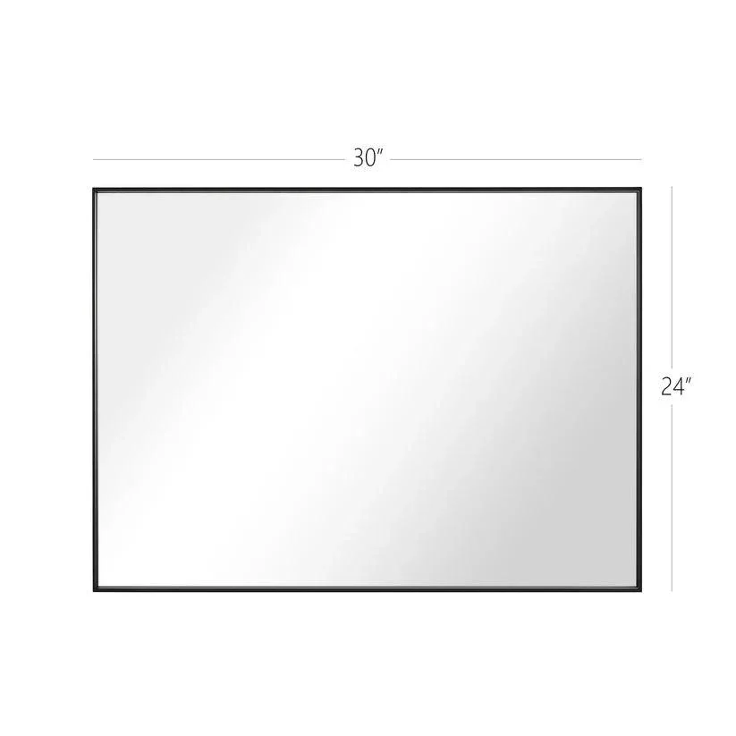 Parrot Uncle Reflections Sleek Modern Black Aluminum Framed Wall Mirror - Image 42