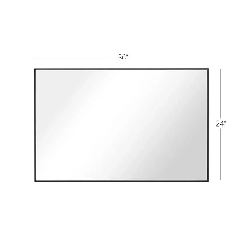 Parrot Uncle Reflections Sleek Modern Black Aluminum Framed Wall Mirror - Image 43