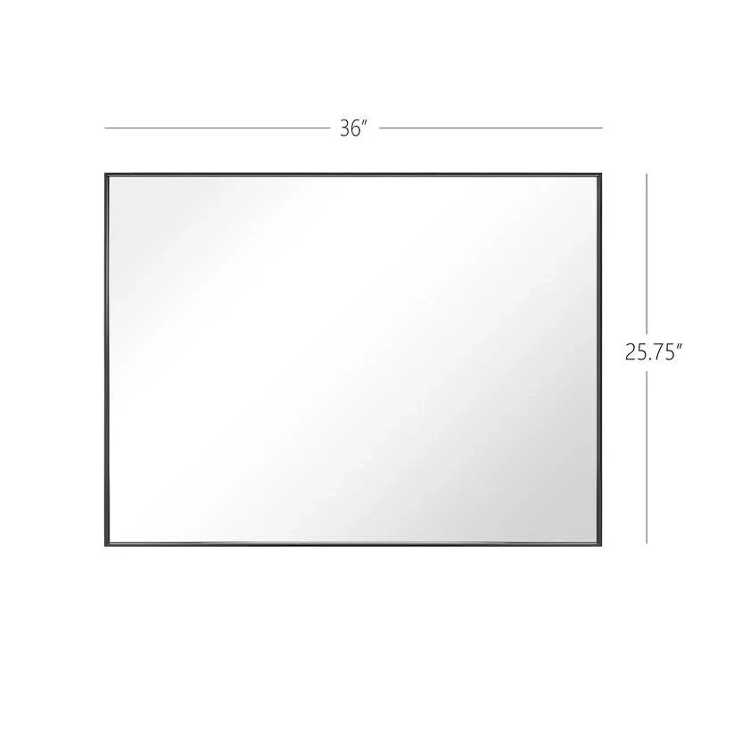 Parrot Uncle Reflections Sleek Modern Black Aluminum Framed Wall Mirror - Image 45