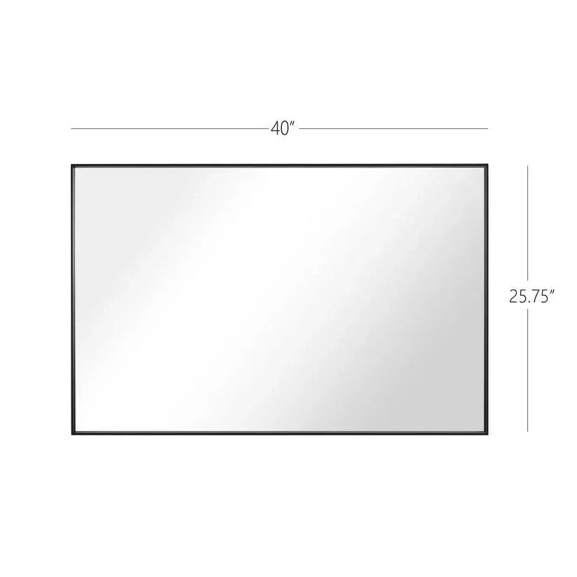 Parrot Uncle Reflections Sleek Modern Black Aluminum Framed Wall Mirror - Image 47