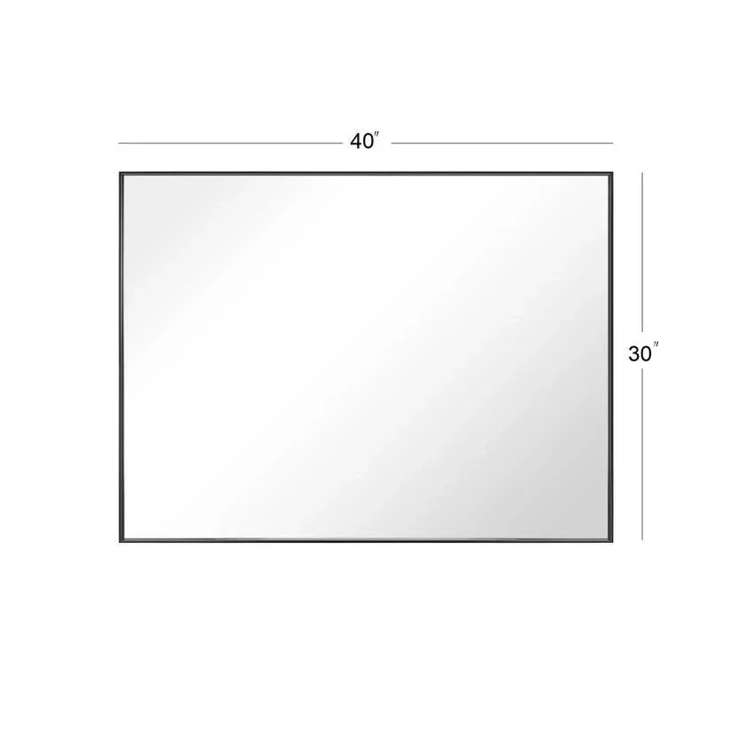 Parrot Uncle Reflections Sleek Modern Black Aluminum Framed Wall Mirror - Image 50