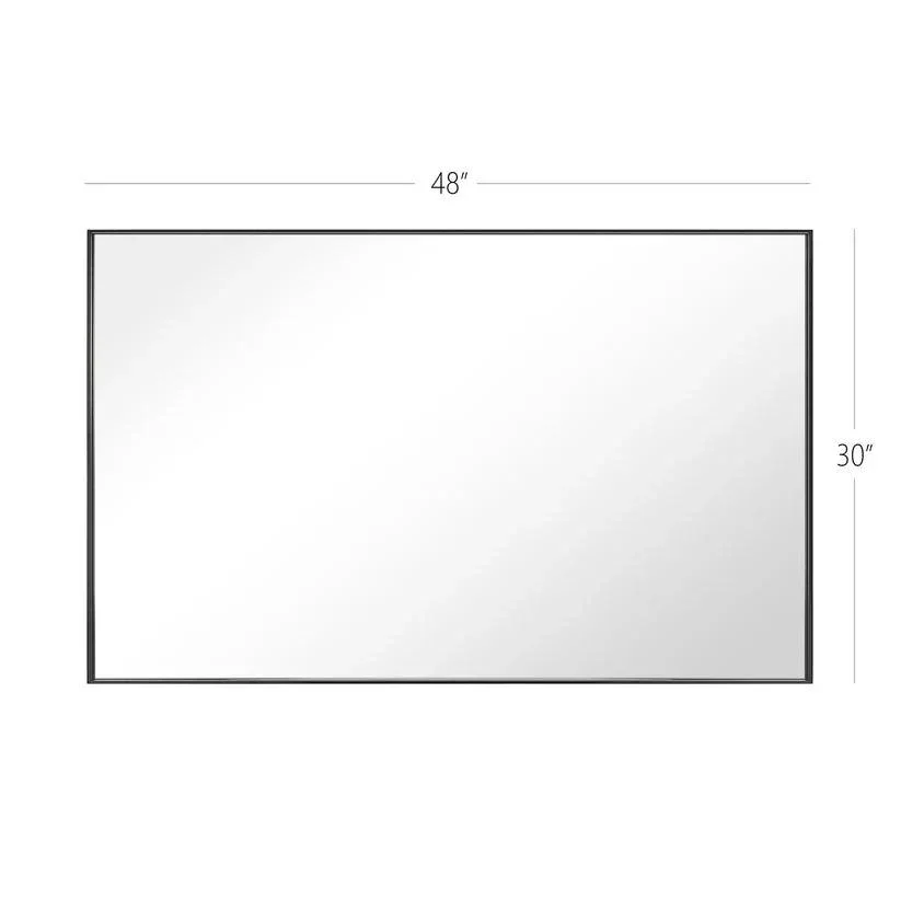 Parrot Uncle Reflections Sleek Modern Black Aluminum Framed Wall Mirror - Image 51