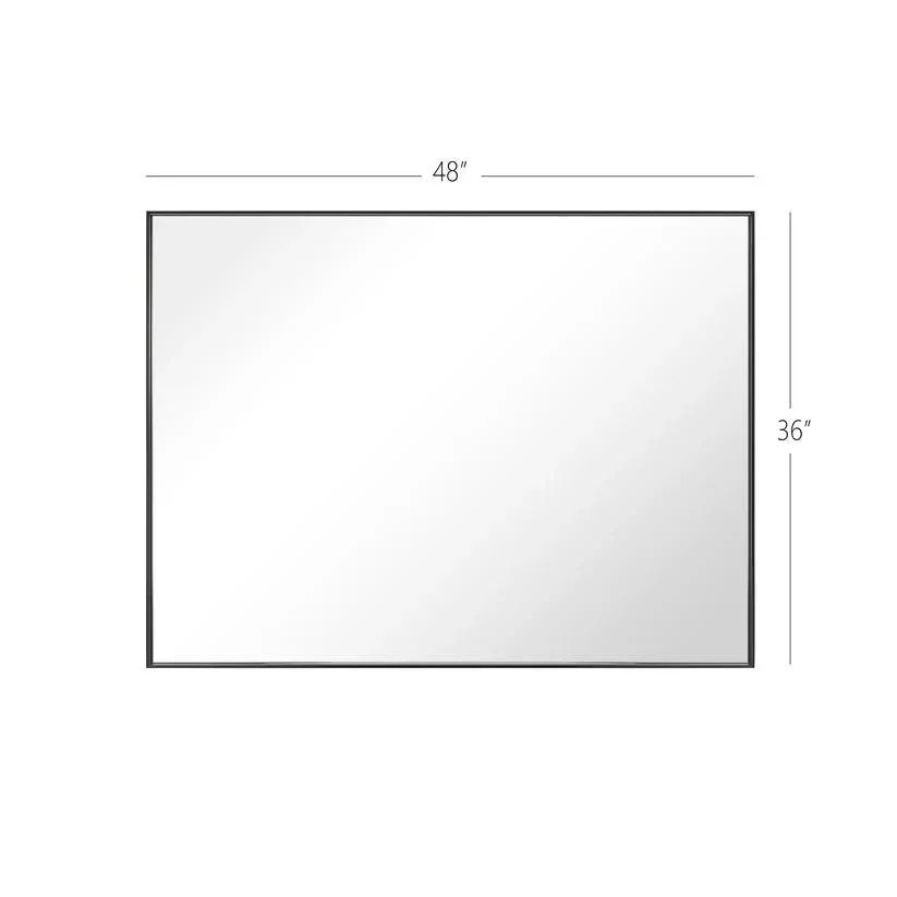 Parrot Uncle Reflections Sleek Modern Black Aluminum Framed Wall Mirror - Image 52