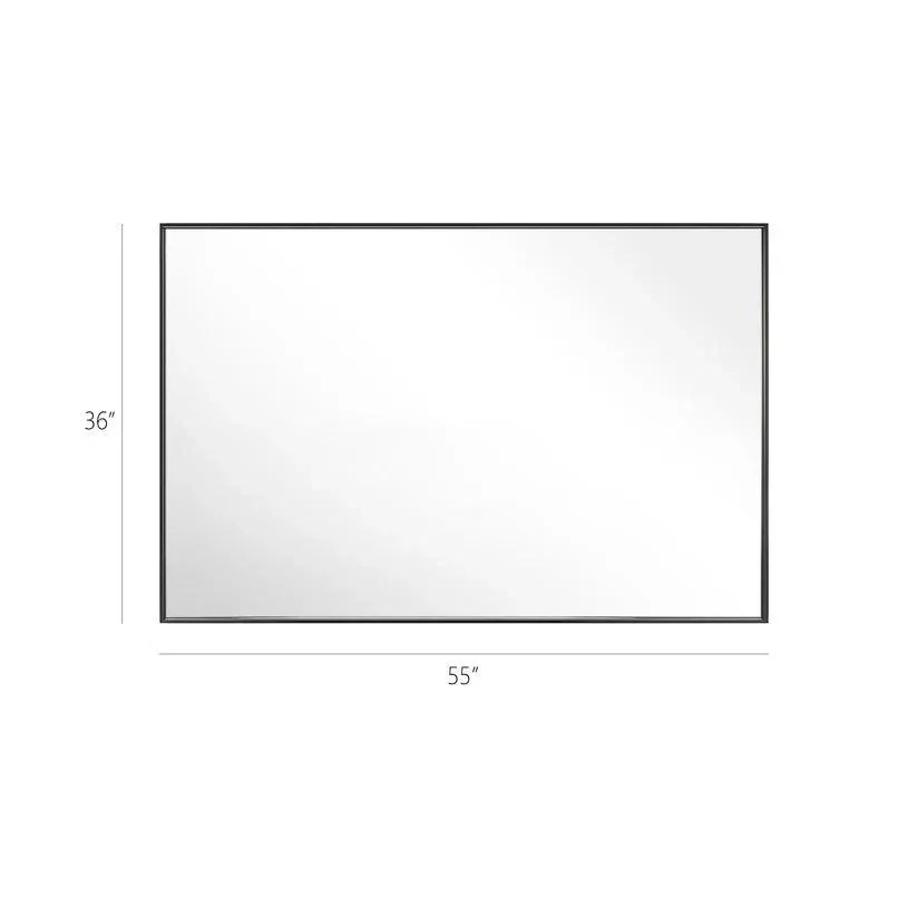 Parrot Uncle Reflections Sleek Modern Black Aluminum Framed Wall Mirror - Image 56