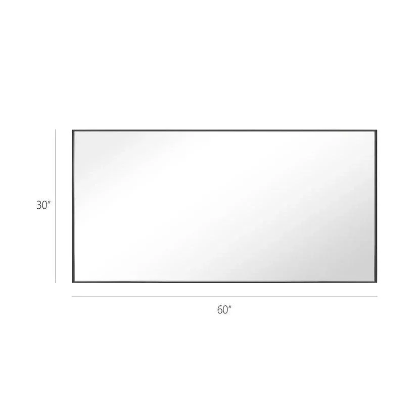 Parrot Uncle Reflections Sleek Modern Black Aluminum Framed Wall Mirror - Image 58