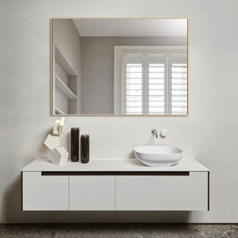 Parrot Uncle Reflections Sleek Modern Black Aluminum Framed Wall Mirror - Image 60