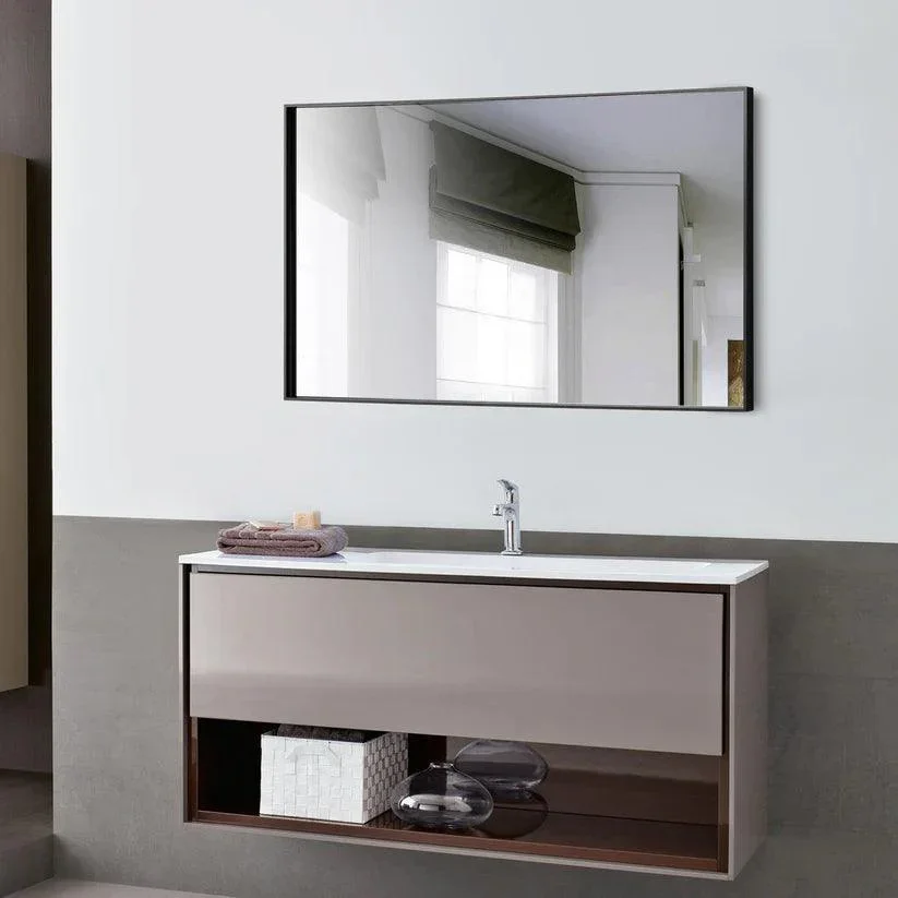 Parrot Uncle Reflections Sleek Modern Black Aluminum Framed Wall Mirror - Image 9