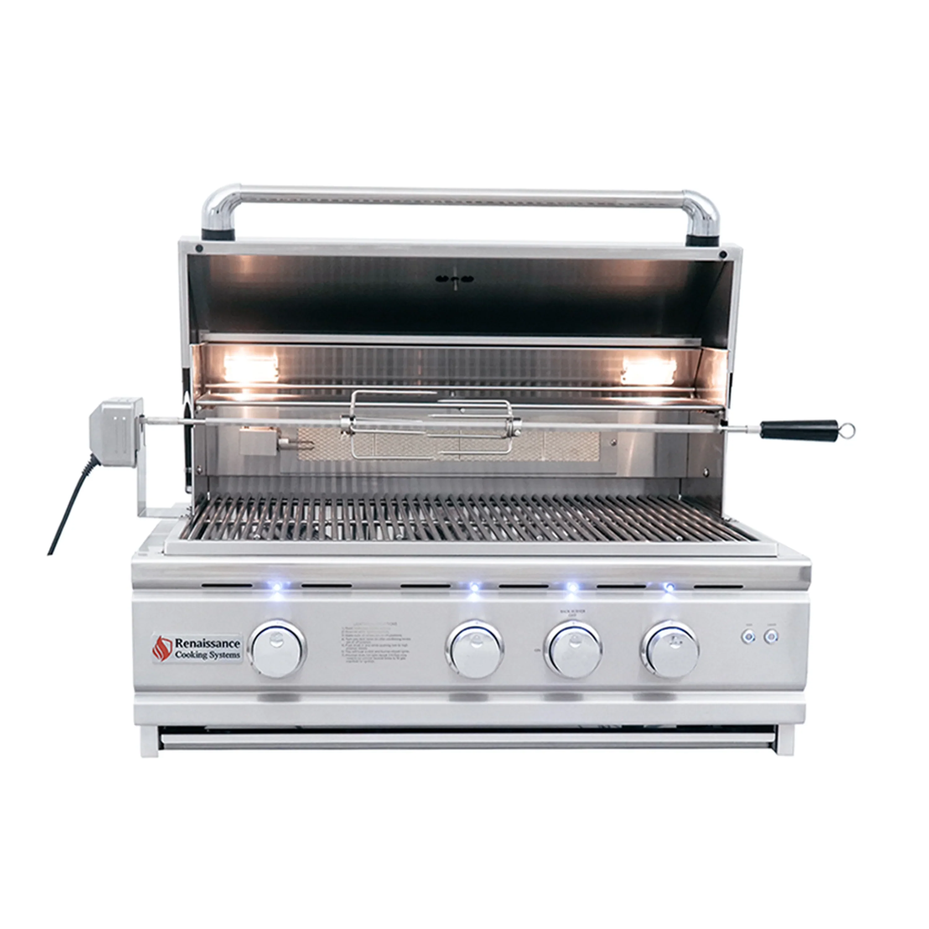 Renaissance Cutlass Pro 30-Inch Propane Gas Grill w/ Rear Burner, Briquette Trays & Blue LED Lights (RON30B LP) - Image 5
