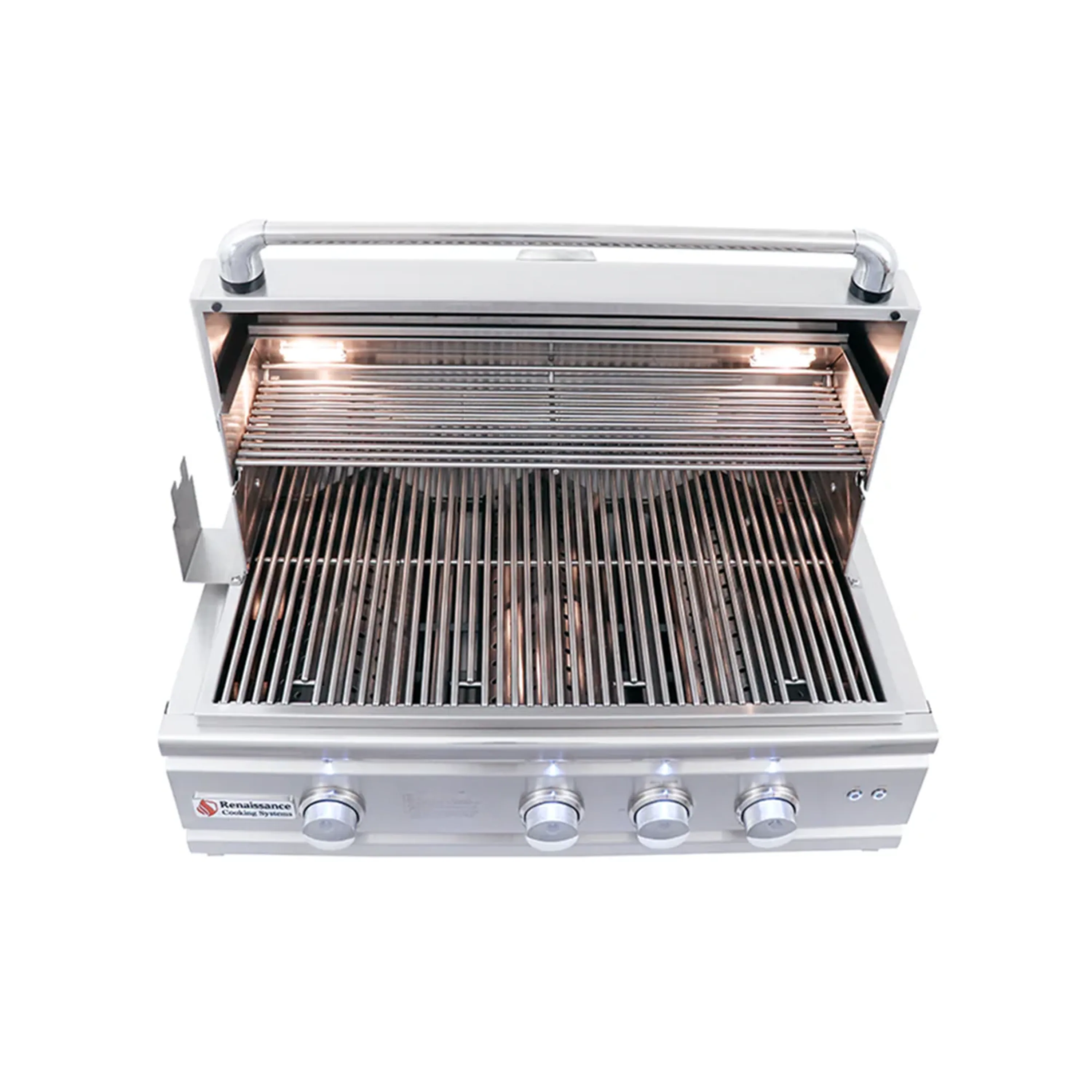 Renaissance Cutlass Pro 30-Inch Propane Gas Grill w/ Rear Burner, Briquette Trays & Blue LED Lights w/ Cart & Gas Connection (RON30B LP CK) - Image 14
