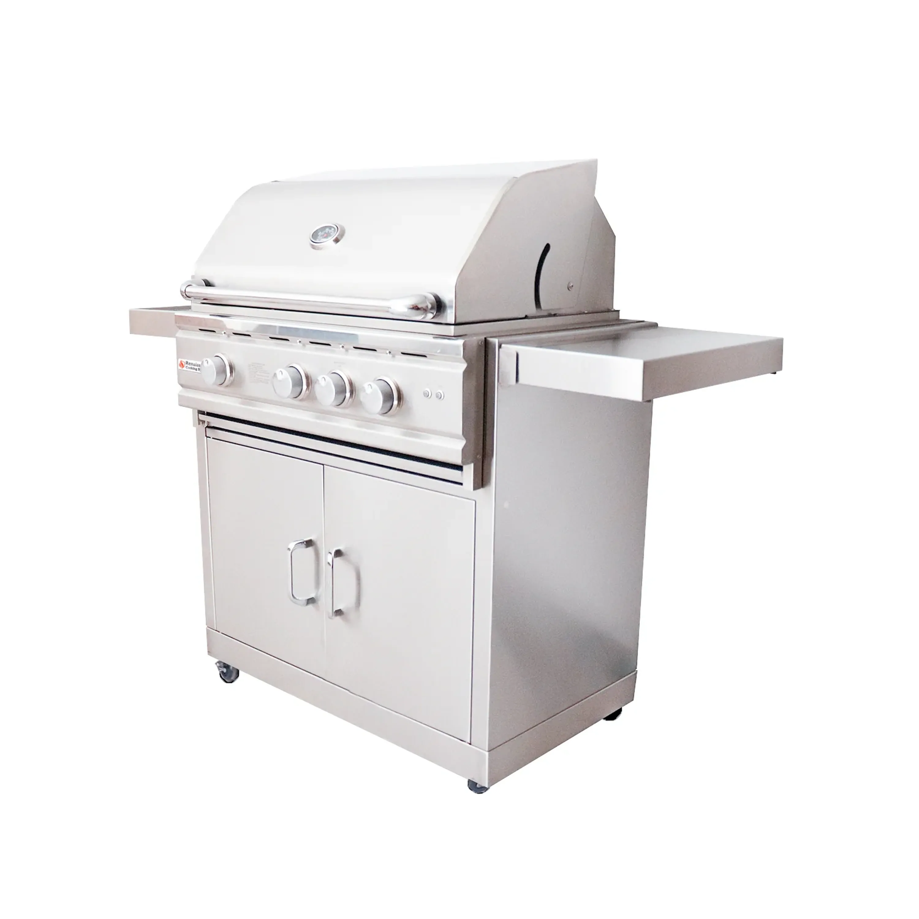Renaissance Cutlass Pro 30-Inch Propane Gas Grill w/ Rear Burner, Briquette Trays & Blue LED Lights w/ Cart & Gas Connection (RON30B LP CK) - Image 6