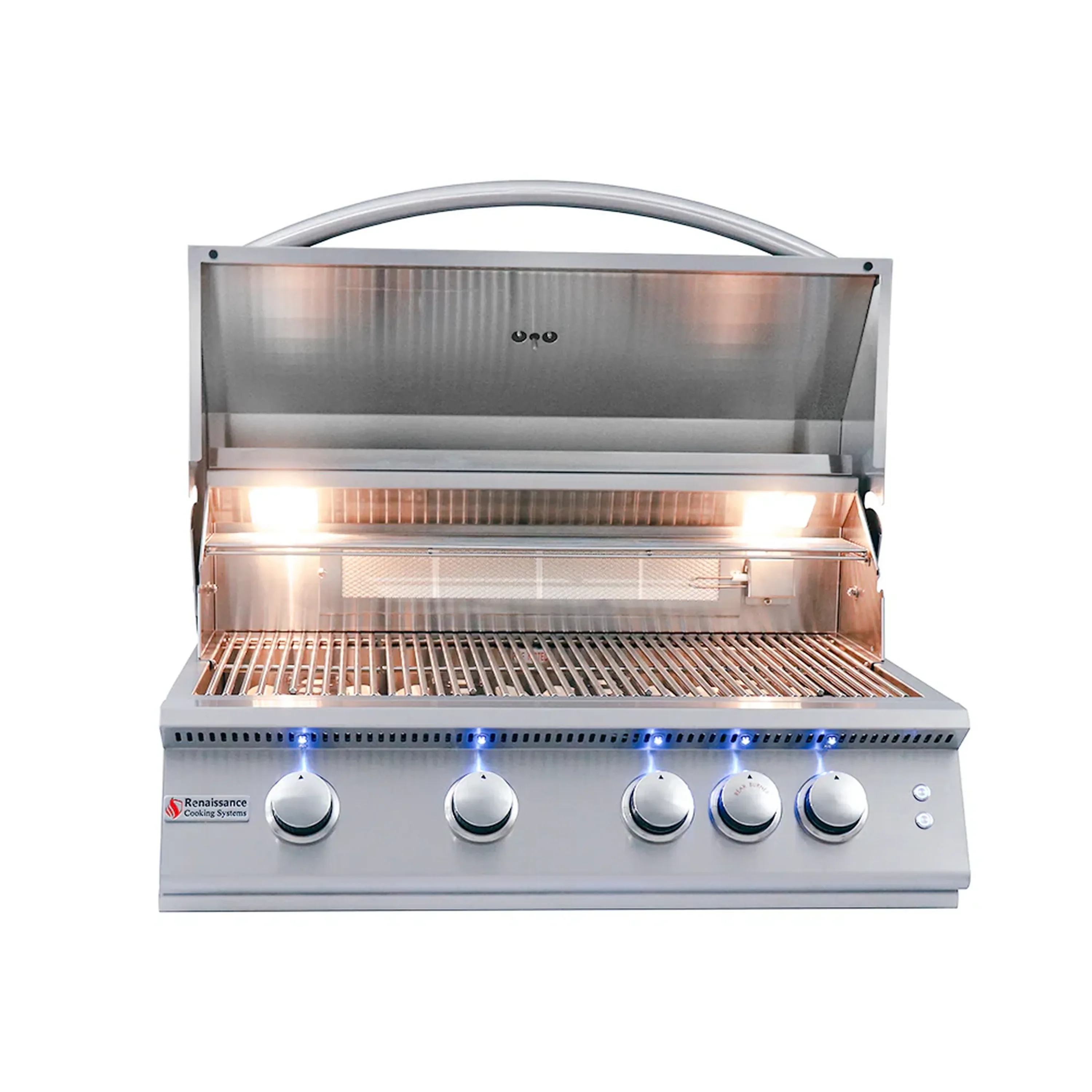 Renaissance Premier 32-Inch Natural Gas Grill w/ Blue LED, Rear Burner, Cart and Gas Connection (RJC32AL CK) - Image 5