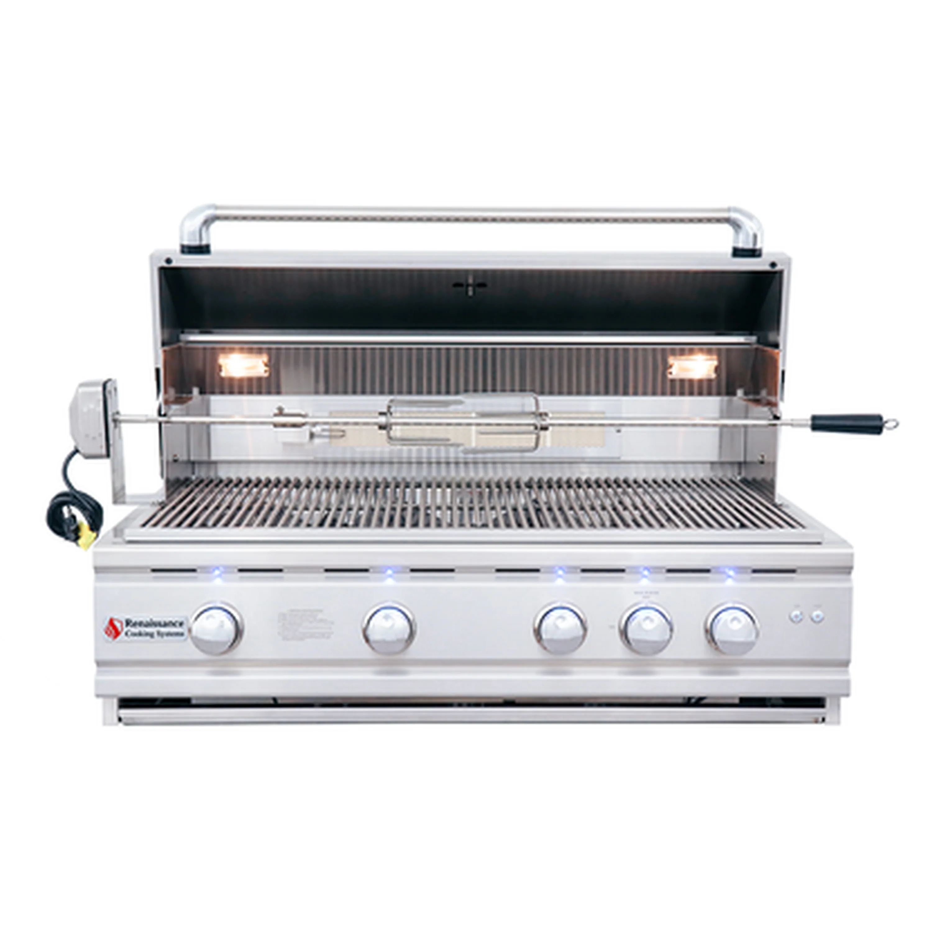 Renaissance Cutlass Pro 38-Inch Natural Gas Grill w/ Rear Burner, Briquette Trays & Blue LED Lights (RON38B) - Image 4