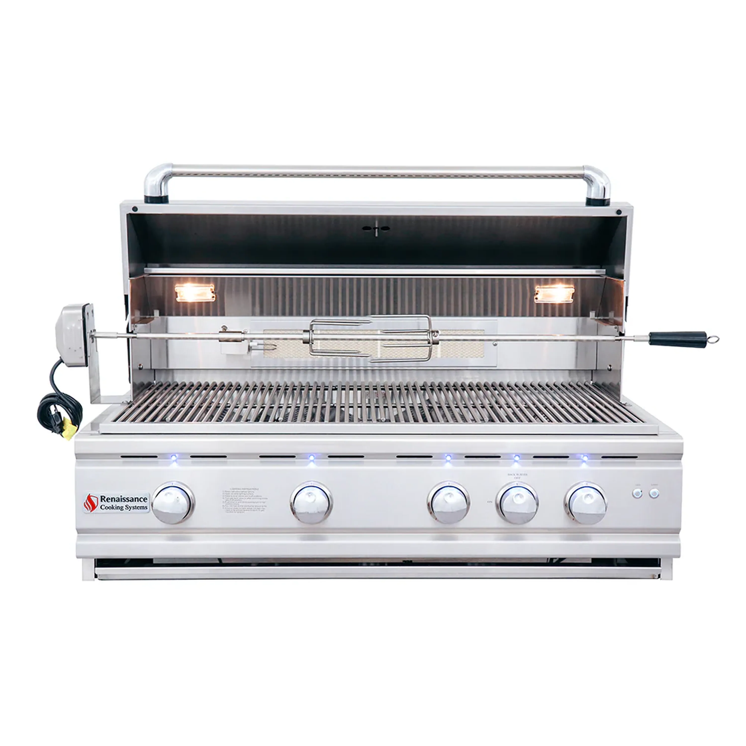 Renaissance Cutlass Pro 38-Inch Natural Gas Grill w/ Rear Burner, Briquette Trays & Blue LED Lights (RON38B CK) - Image 13