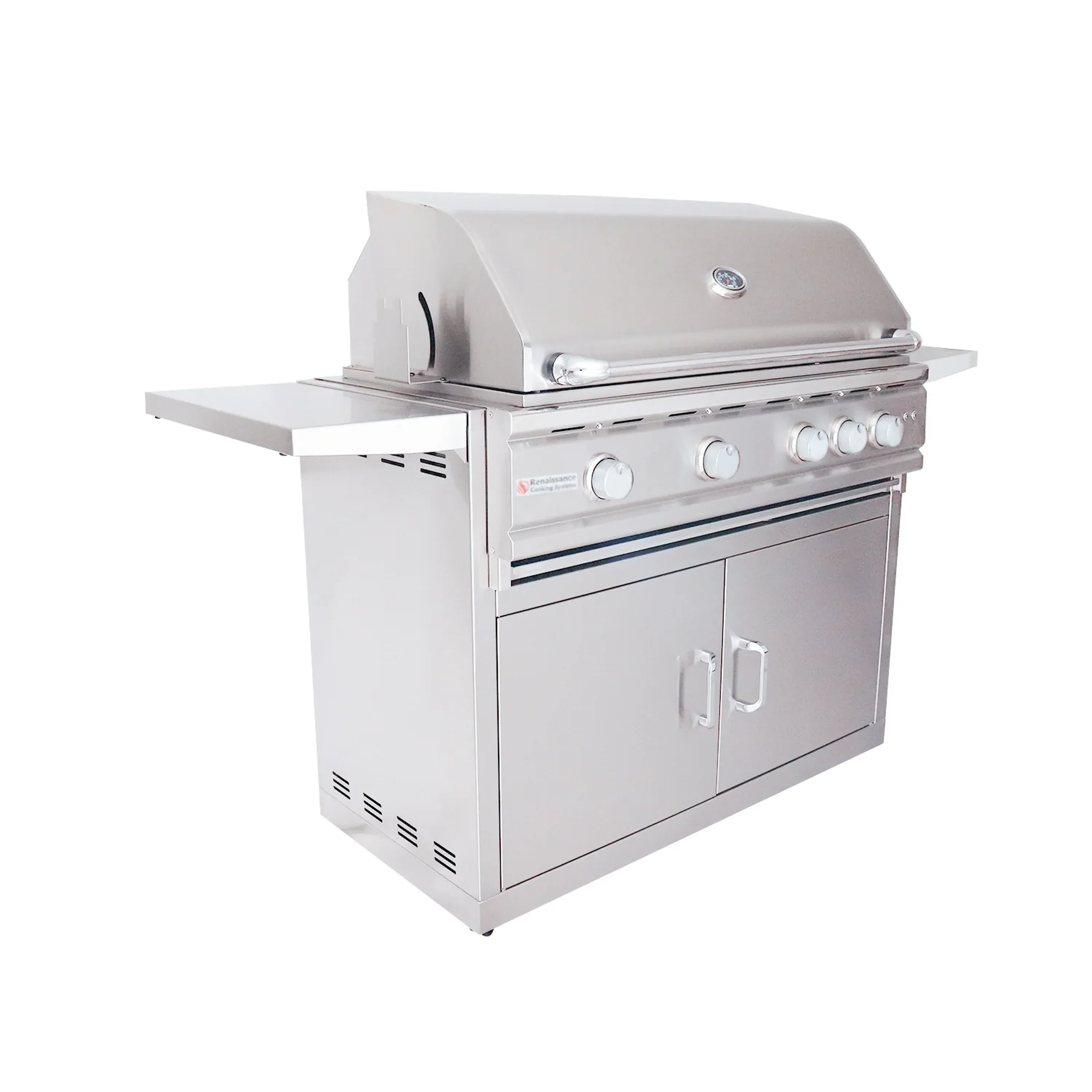 Renaissance Cutlass Pro 38-Inch Natural Gas Grill w/ Rear Burner, Briquette Trays & Blue LED Lights (RON38B CK) - Image 2