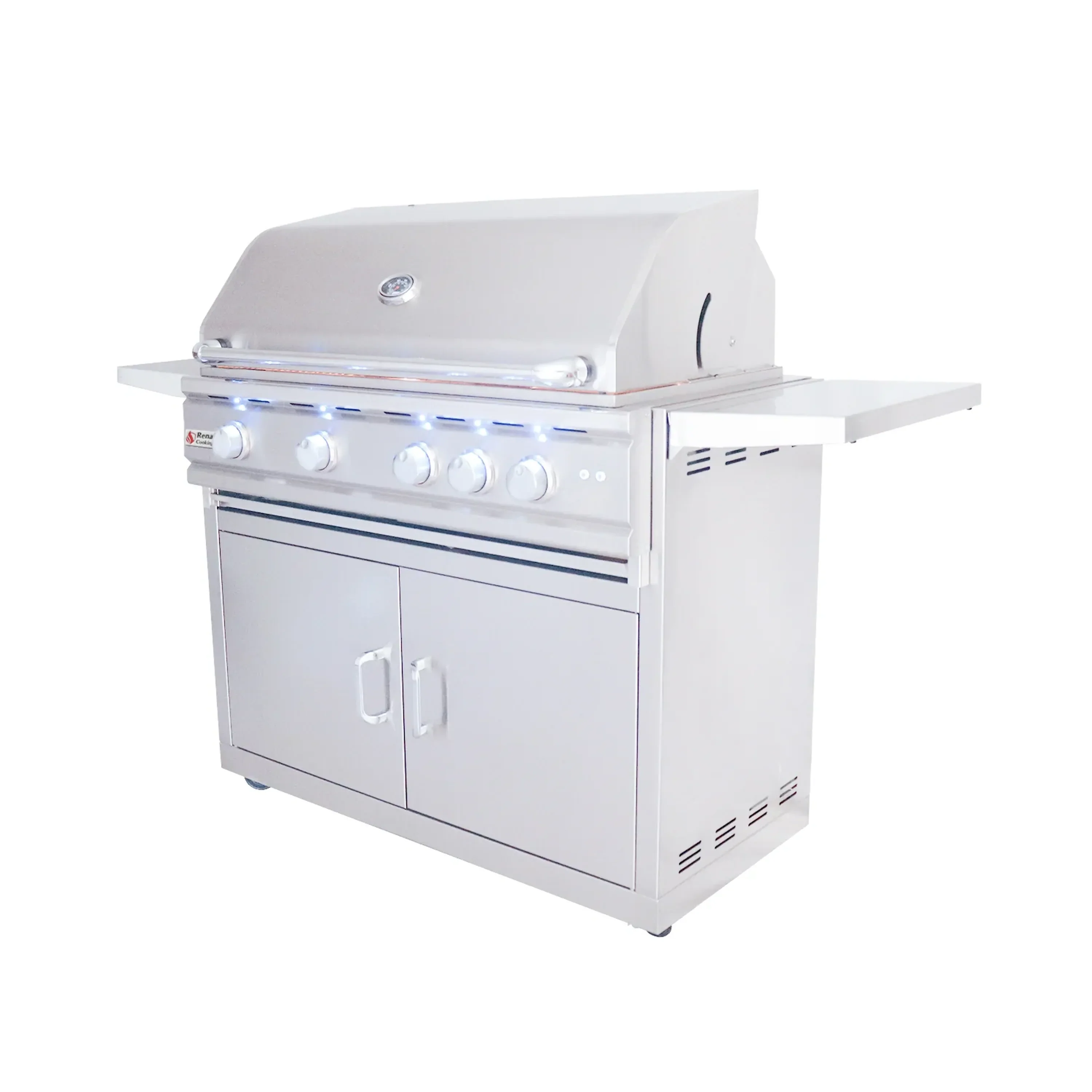 Renaissance Cutlass Pro 38-Inch Natural Gas Grill w/ Rear Burner, Briquette Trays & Blue LED Lights (RON38B CK) - Image 3