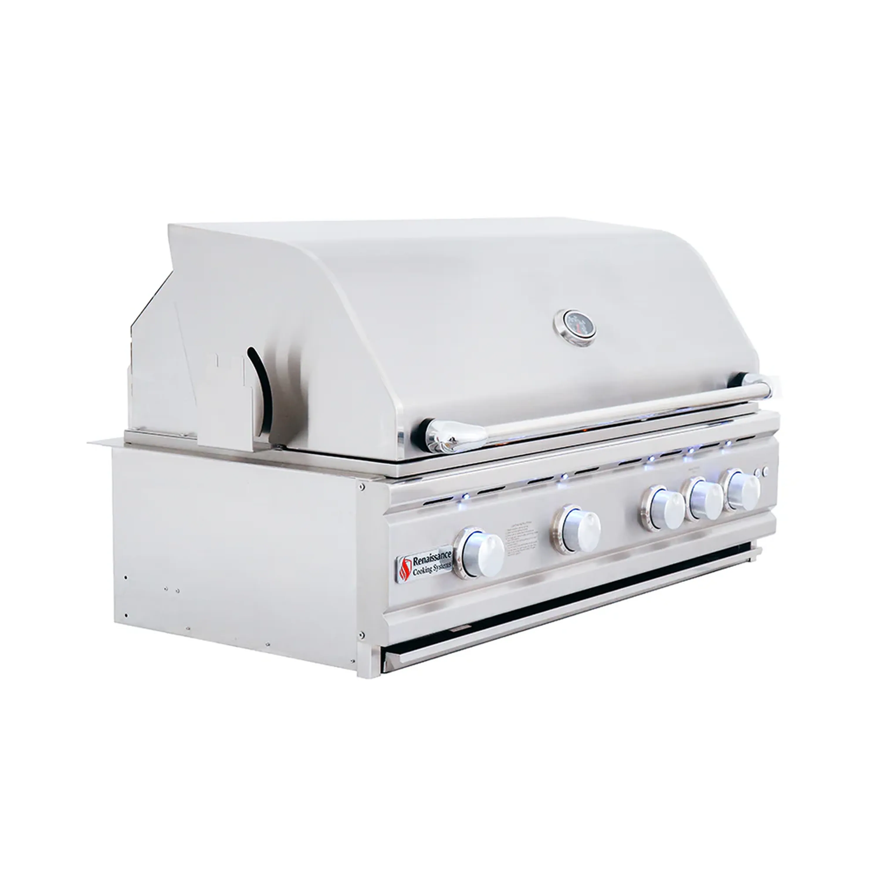 Renaissance Cutlass Pro 38-Inch Natural Gas Grill w/ Rear Burner, Briquette Trays & Blue LED Lights (RON38B CK) - Image 8