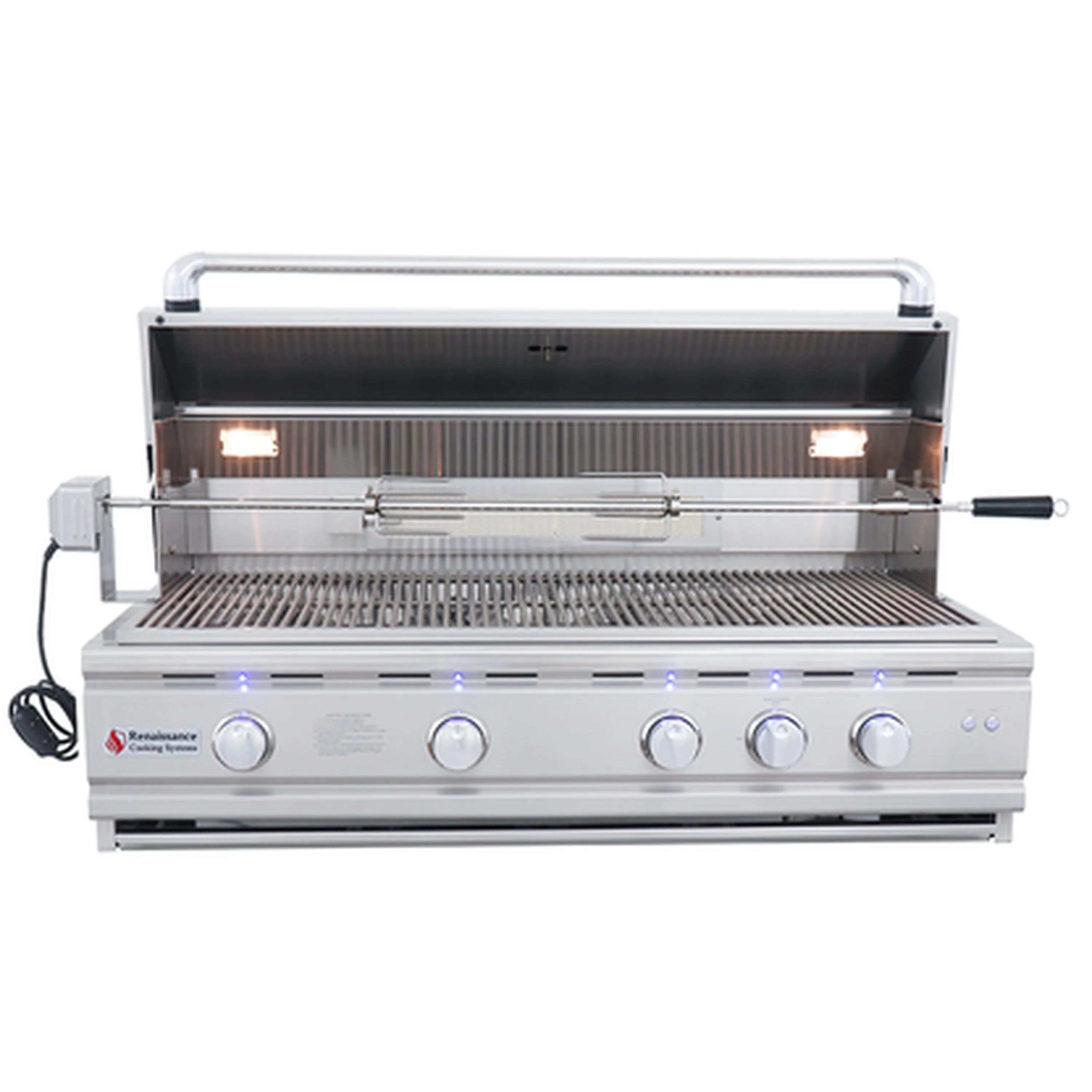 Renaissance Cutlass Pro 42-Inch Natural Gas Grill in Stainless Steel w/ Rear Burner, Briquette Trays & Blue LED Lights (RON42B) - Image 4
