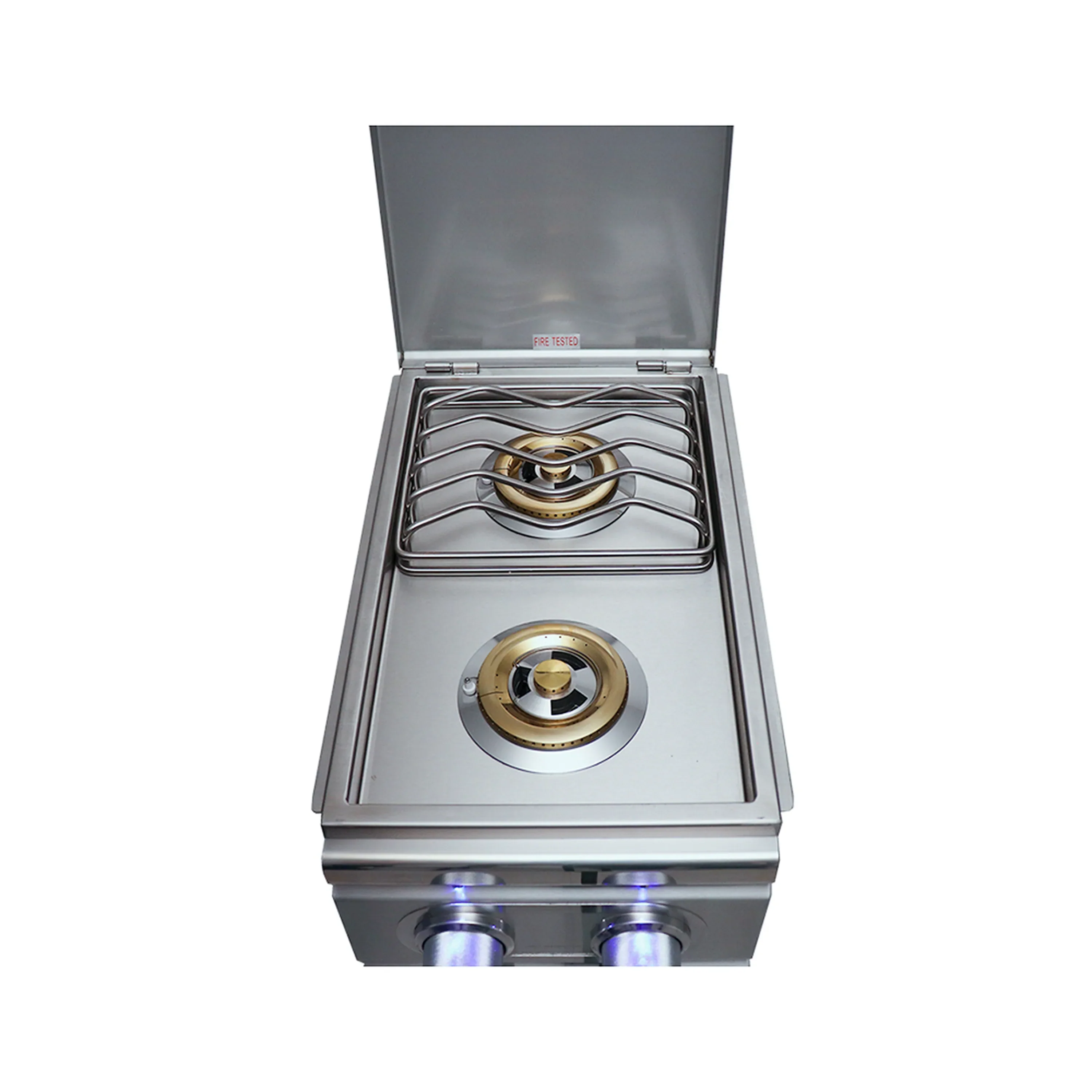 Renaissance Cutlass Pro Double Slide-In Propane Gas Side Burner in Stainless Steel w/ Blue LED (RDB1EL LP) - Image 7