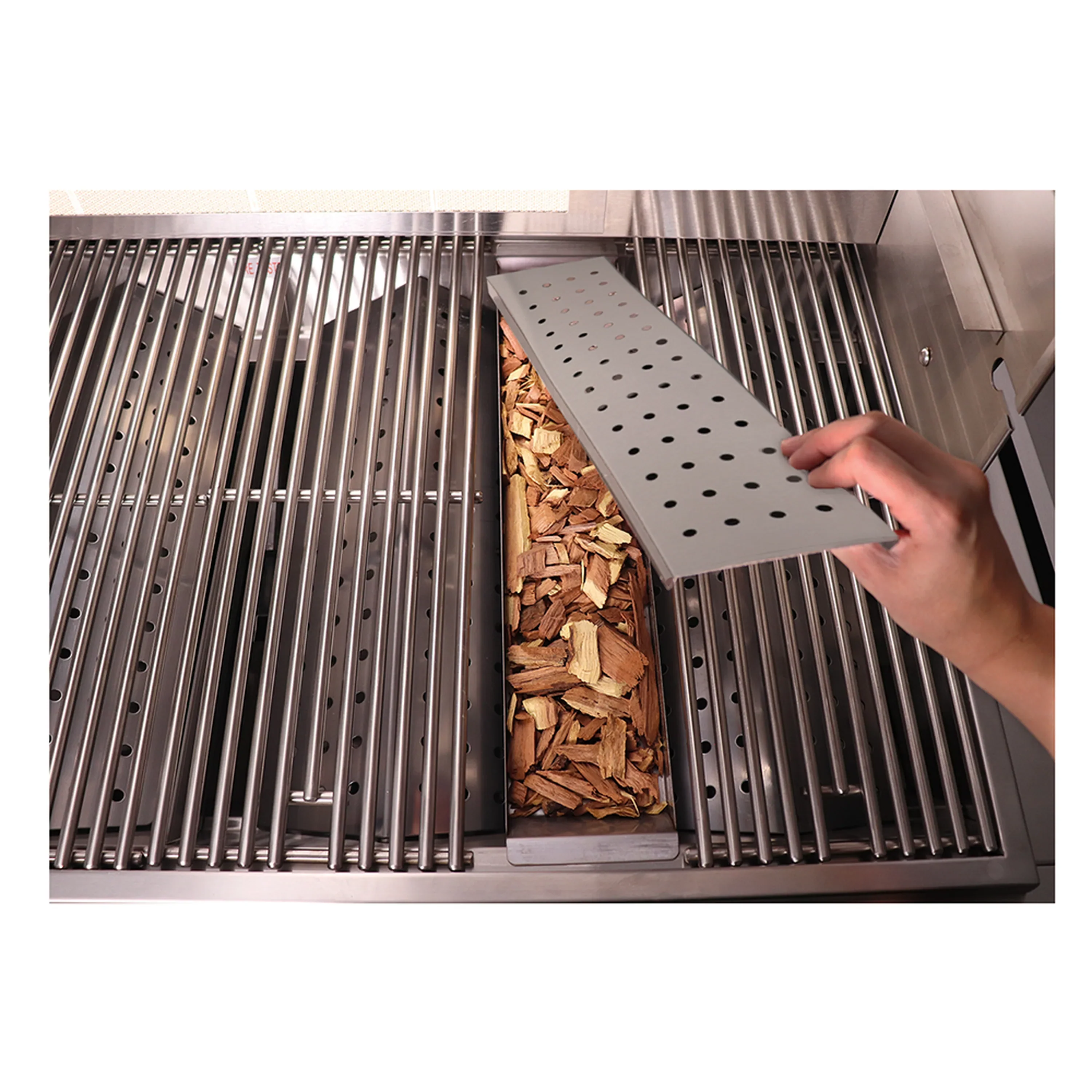 Renaissance Stainless Steel Smoker Tray for RON30A/B, RON38A/B, RON42A Grills (RST3042) - Image 3