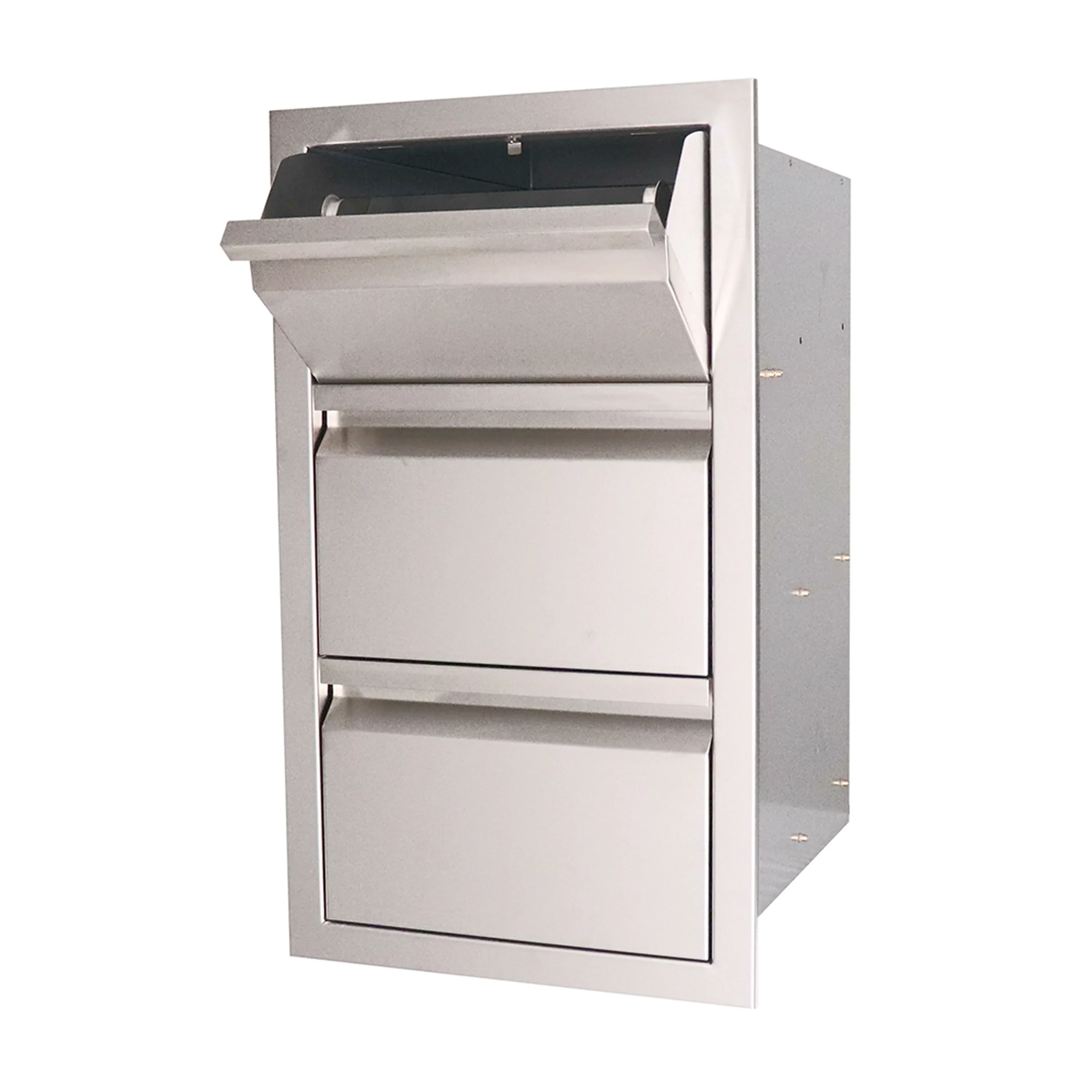 Renaissance Valiant Stainless  Paper Towel Holder/2 Drawer Combo-Enclosed (VTHC1) - Image 2