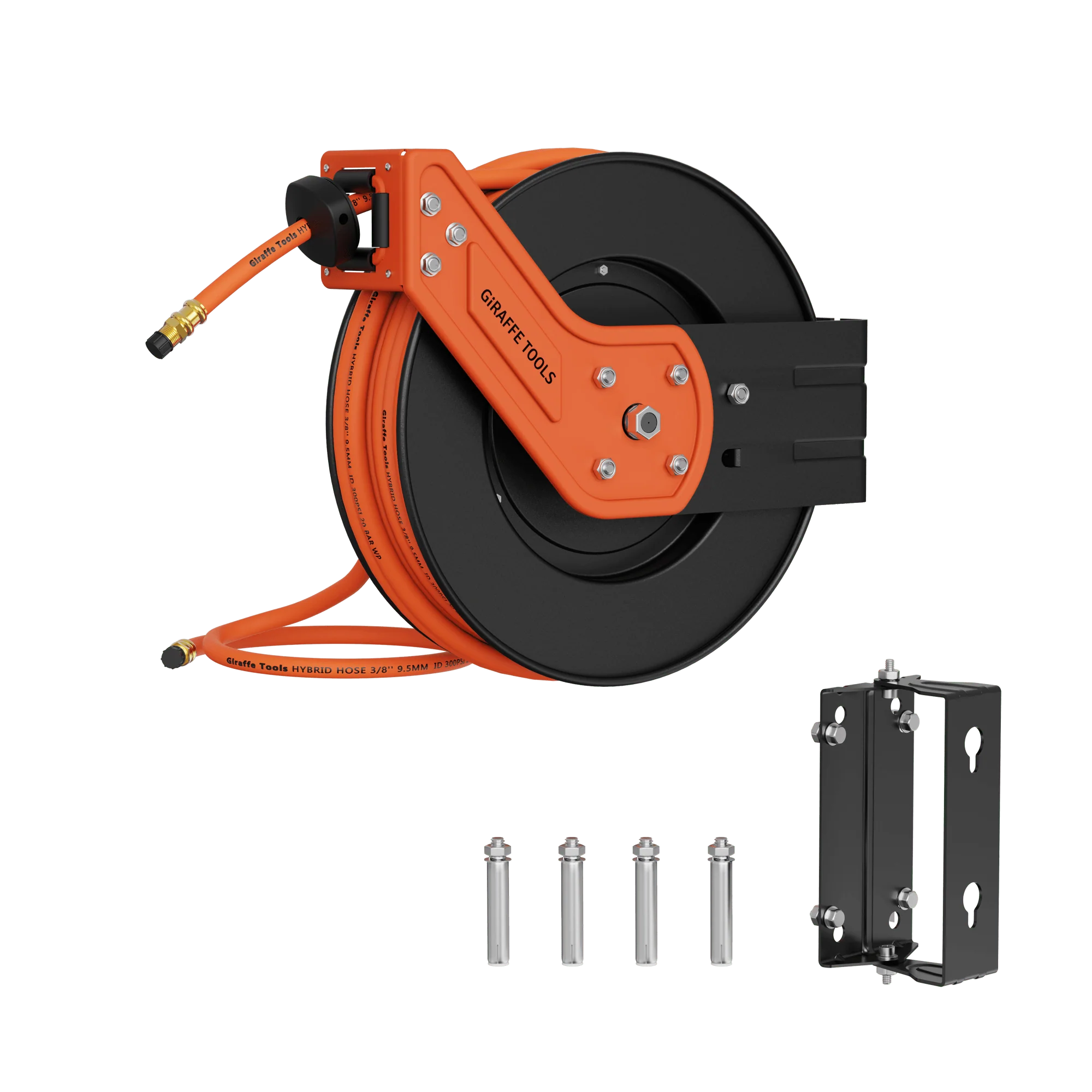 Giraffe Tools 3/8-Inch, 25 Ft. - 50 Ft. Retractable Air Hose Reel with Alloy Steel Reel - Image 11