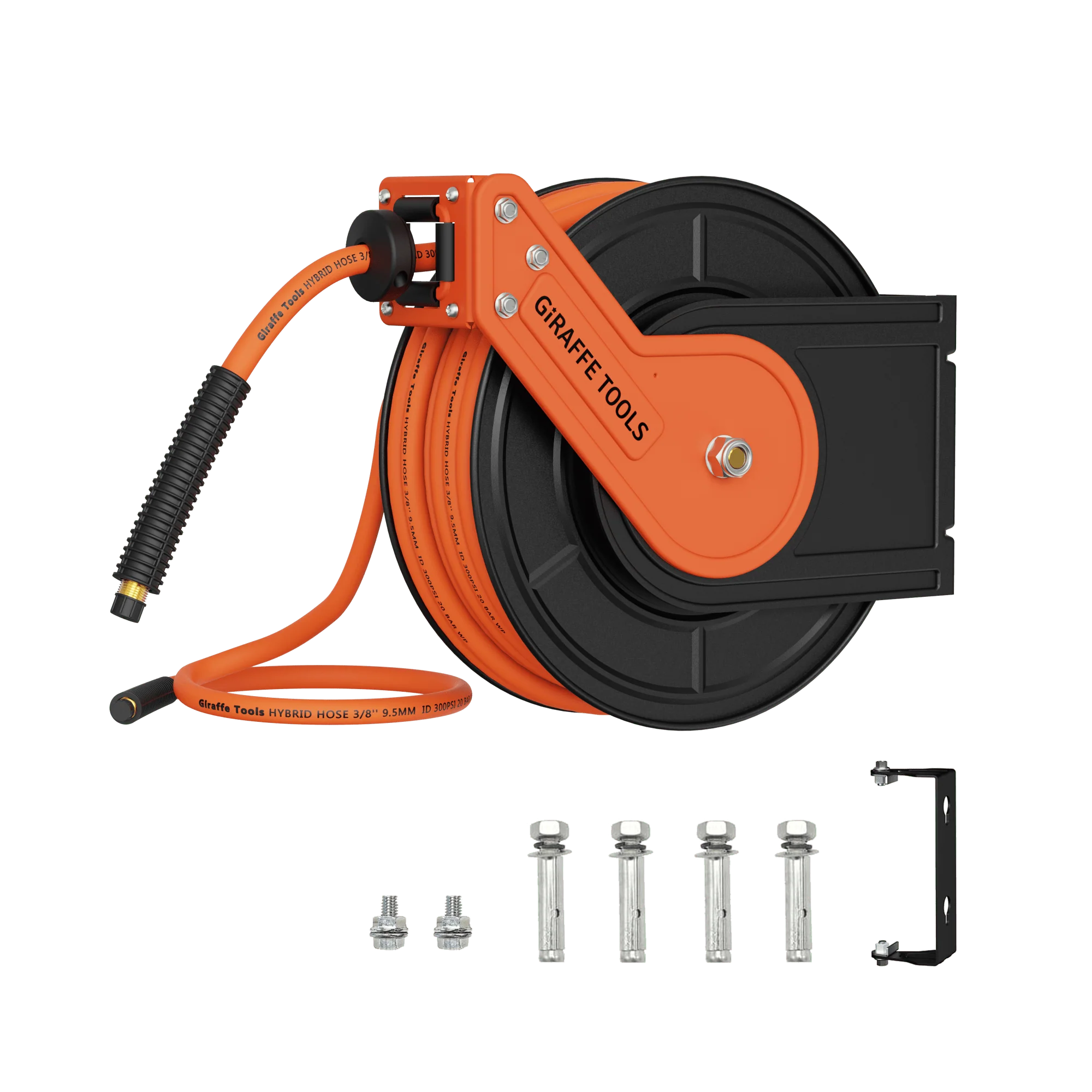 Giraffe Tools 3/8-Inch, 25 Ft. - 50 Ft. Retractable Air Hose Reel with Alloy Steel Reel - Image 12
