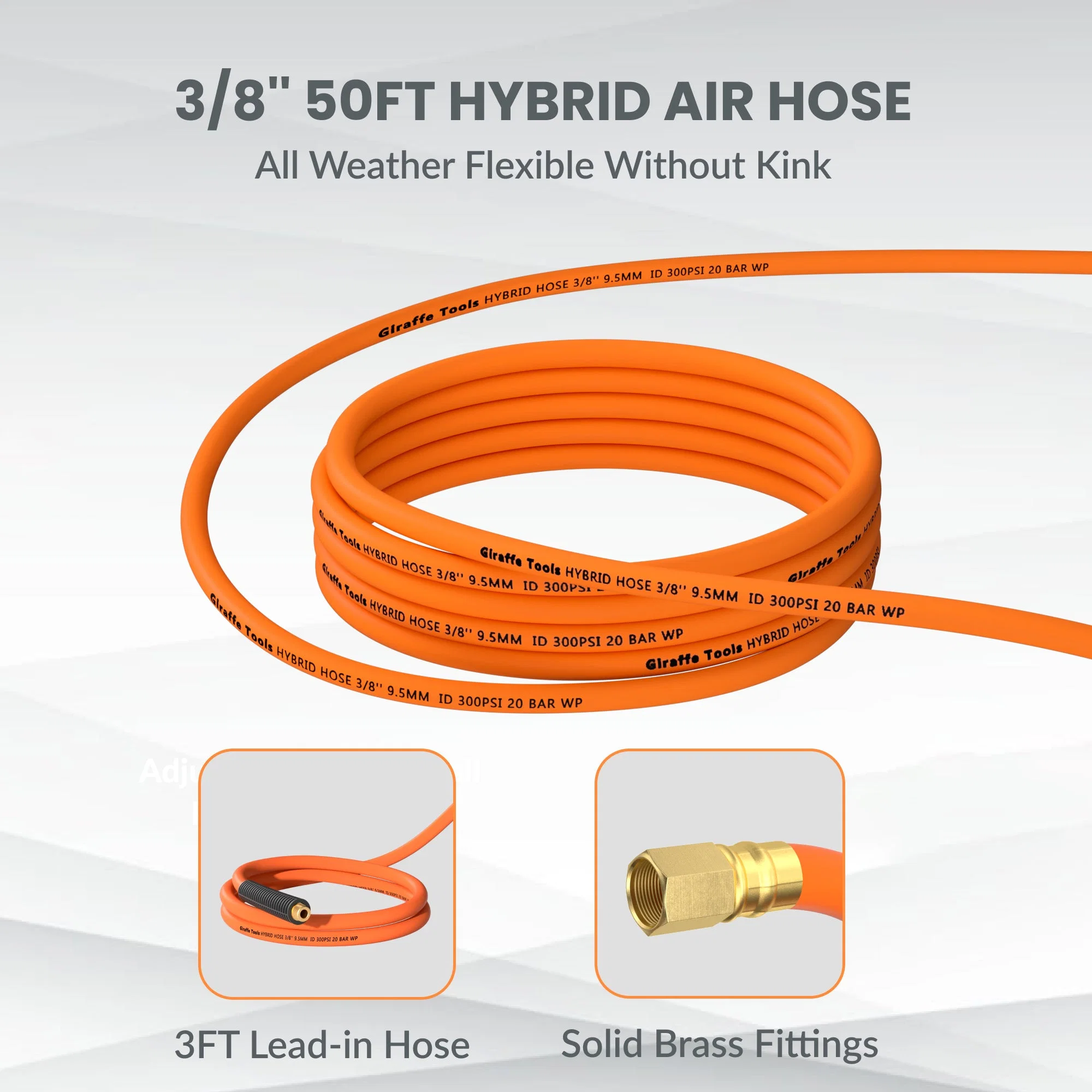Giraffe Tools 3/8-Inch, 50 Ft. Retractable Air Hose Reel-PP Housing (AWA15US) - Image 6