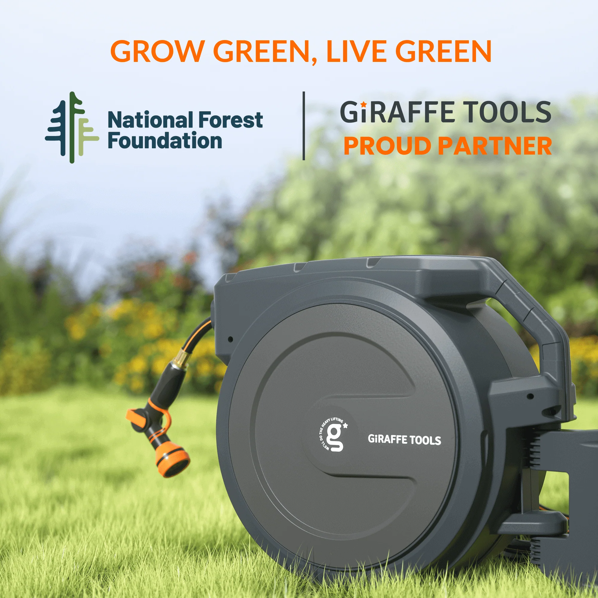 Giraffe Tools Retractable Garden Hose Reel-5/8 in-115ft with 9-mode (AW5058US) - Image 13
